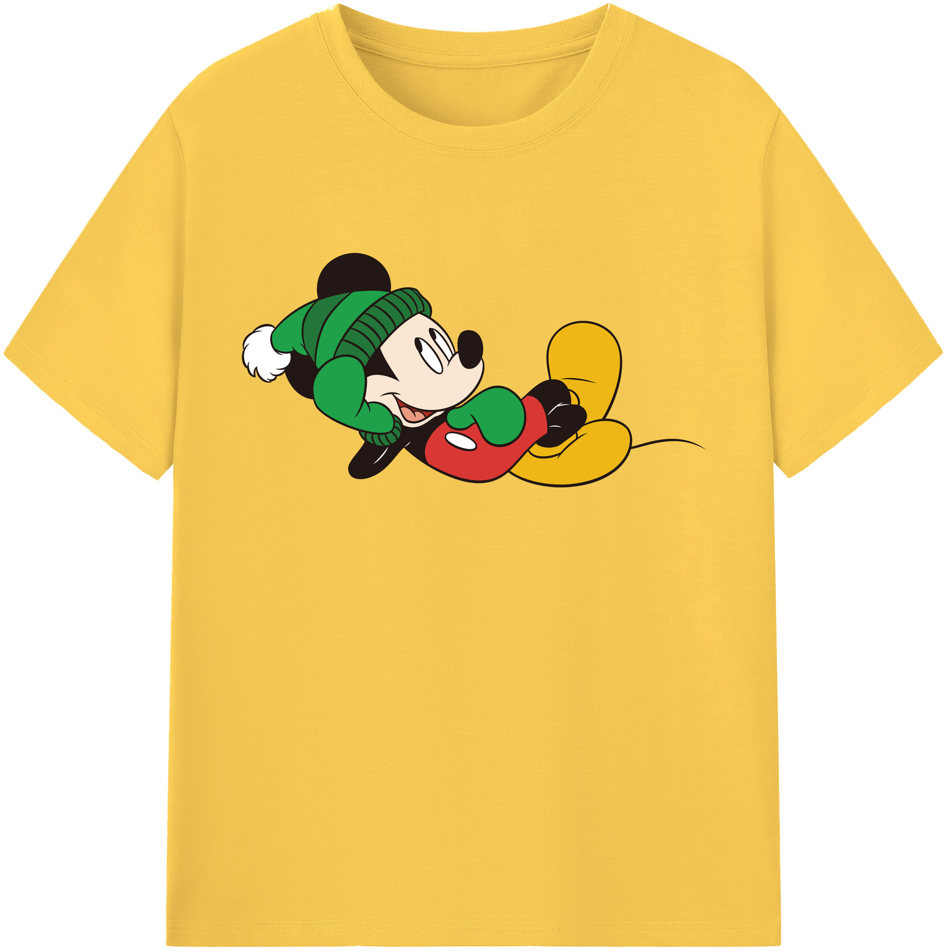 （画像用） ミッキーマウス Mickey Mouse 綿100％半袖Tシャツ（フロントプリント）