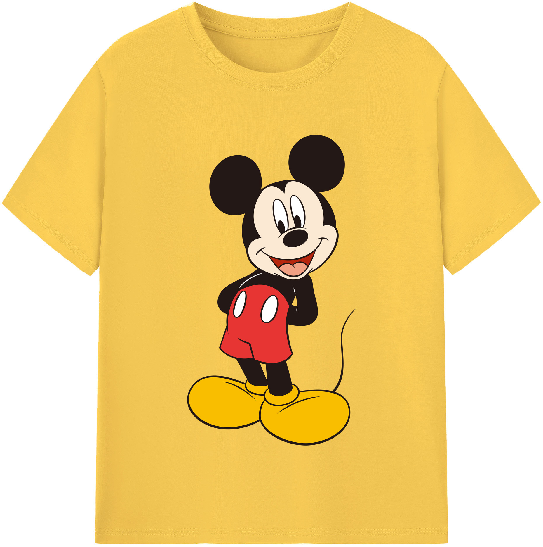 （画像用） ミッキーマウス Mickey Mouse 綿100％半袖Tシャツ（フロントプリント）