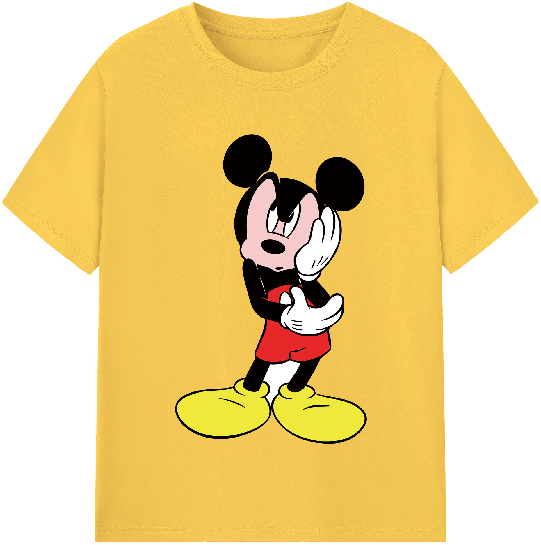 （画像用） ミッキーマウス Mickey Mouse 綿100％半袖Tシャツ（フロントプリント）