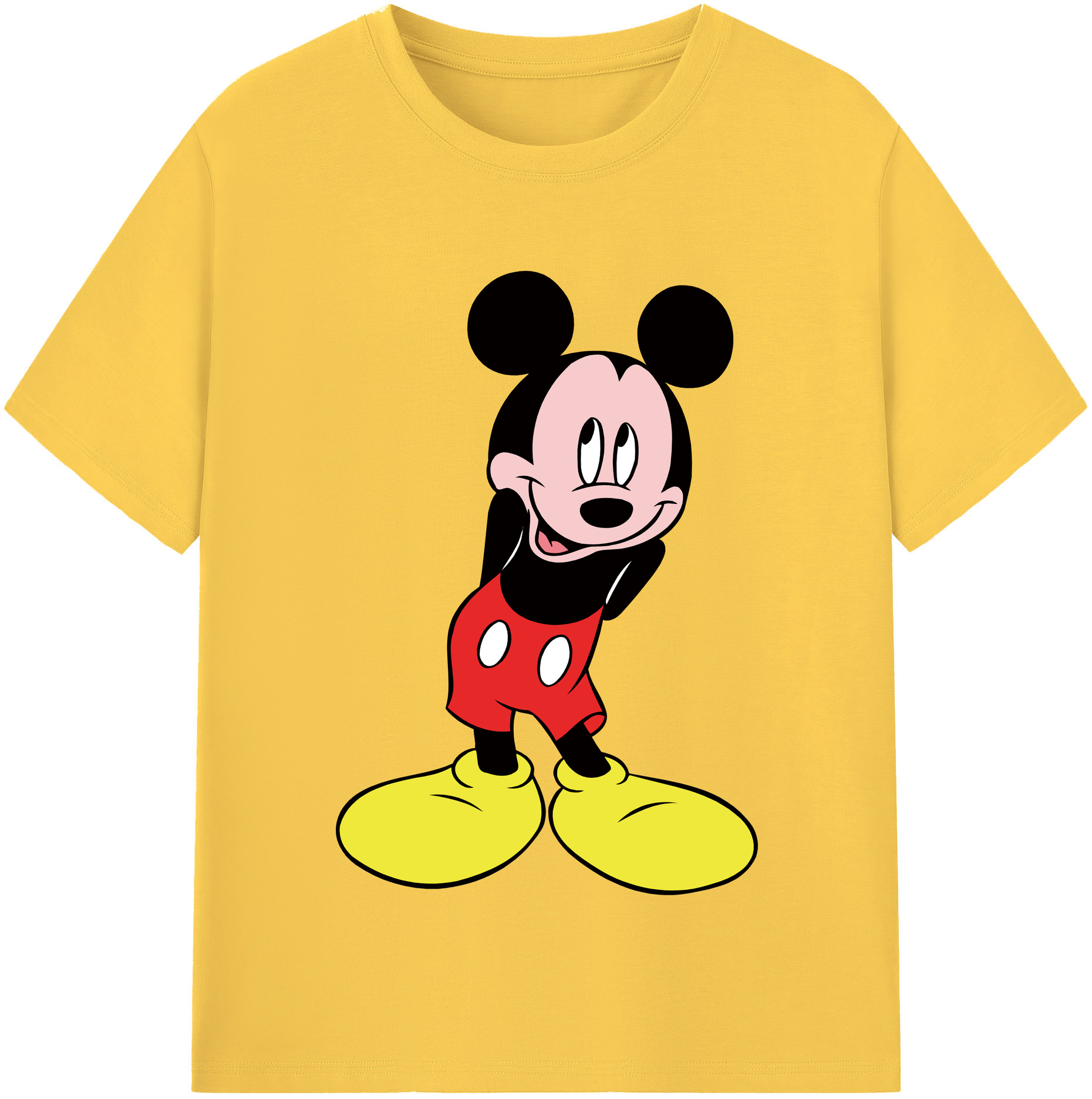 （画像用） ミッキーマウス Mickey Mouse 綿100％半袖Tシャツ（フロントプリント）