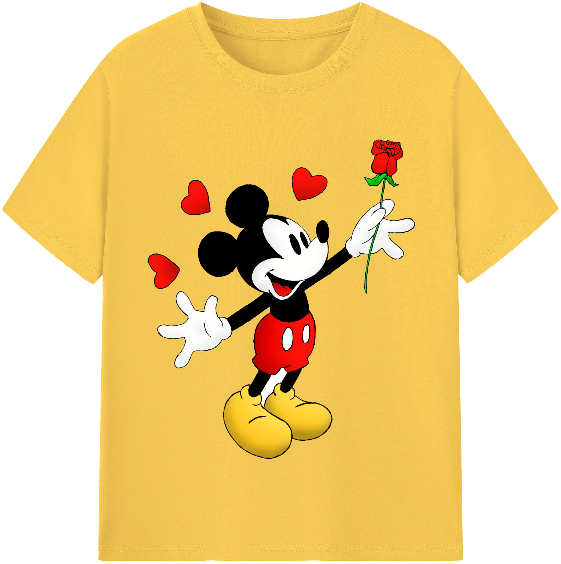 （画像用） ミッキーマウス Mickey Mouse 綿100％半袖Tシャツ（フロントプリント）