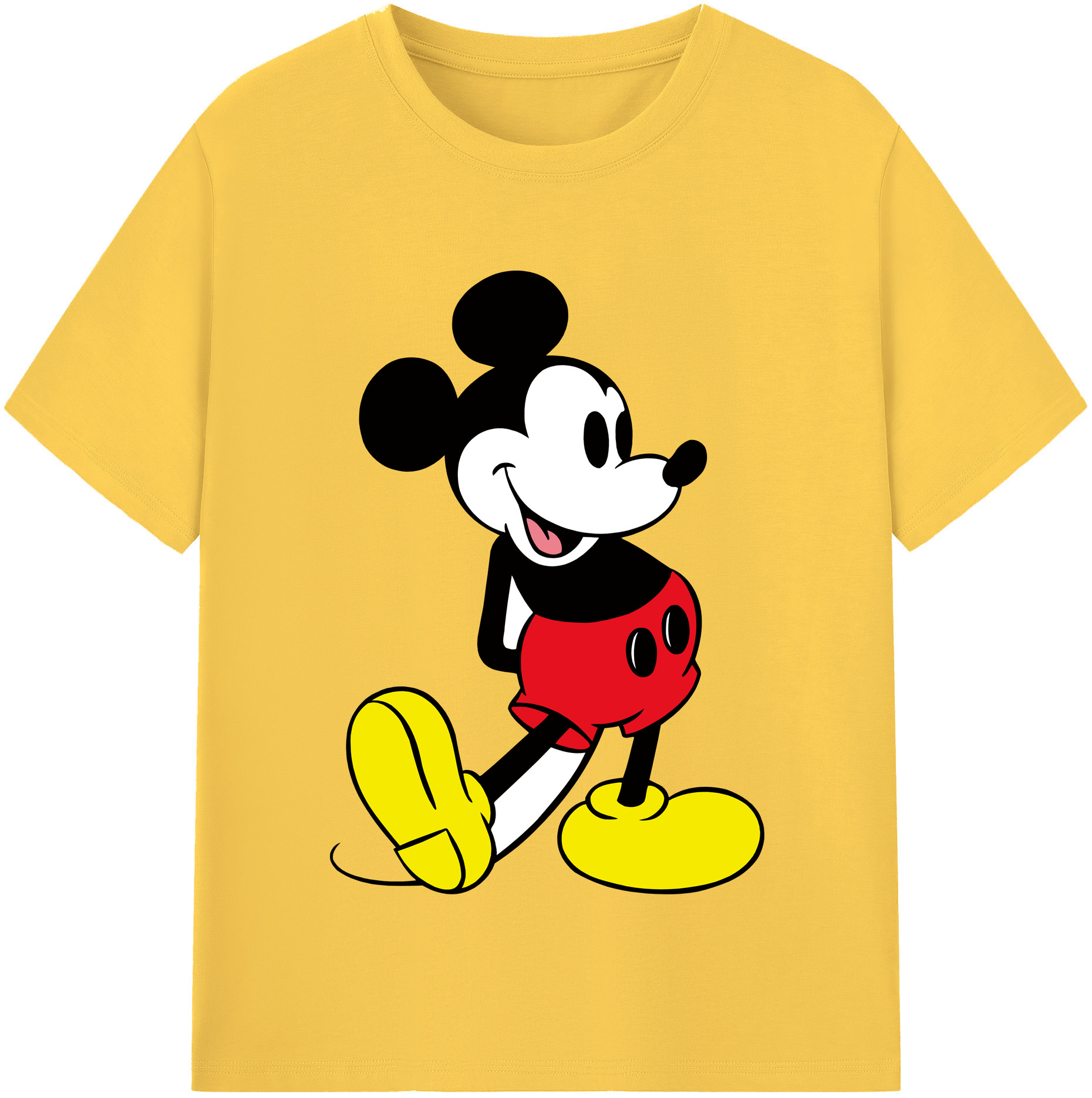 （画像用） ミッキーマウス Mickey Mouse 綿100％半袖Tシャツ（フロントプリント）