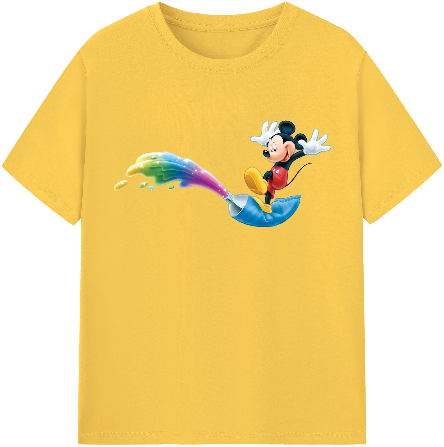 （画像用） ミッキーマウス Mickey Mouse 綿100％半袖Tシャツ（フロントプリント）