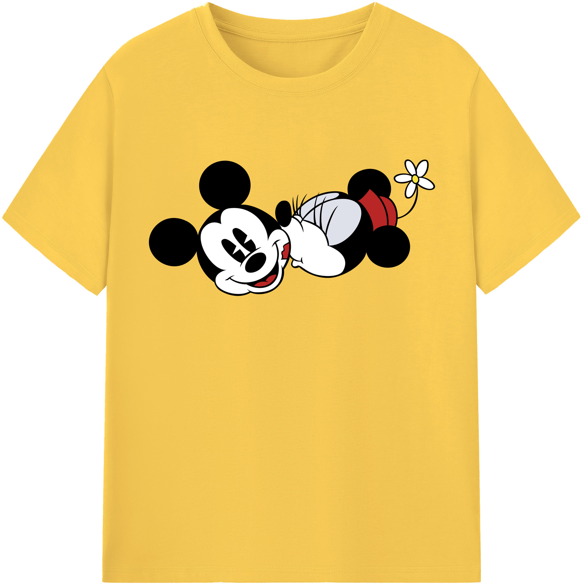 （画像用） ミッキーマウス Mickey Mouse 綿100％半袖Tシャツ（フロントプリント）