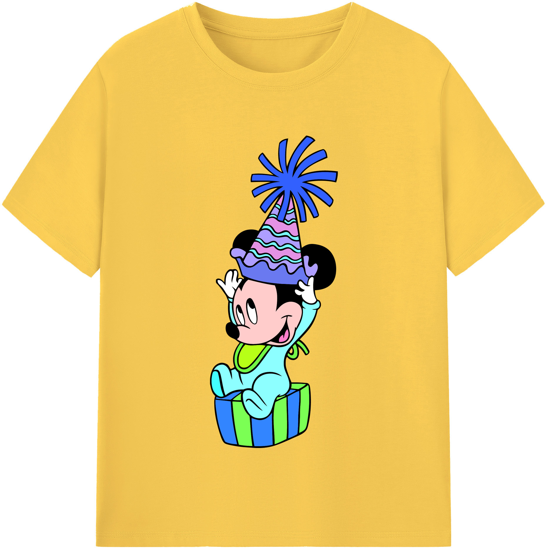 （画像用） ミッキーマウス Mickey Mouse 綿100％半袖Tシャツ（フロントプリント）
