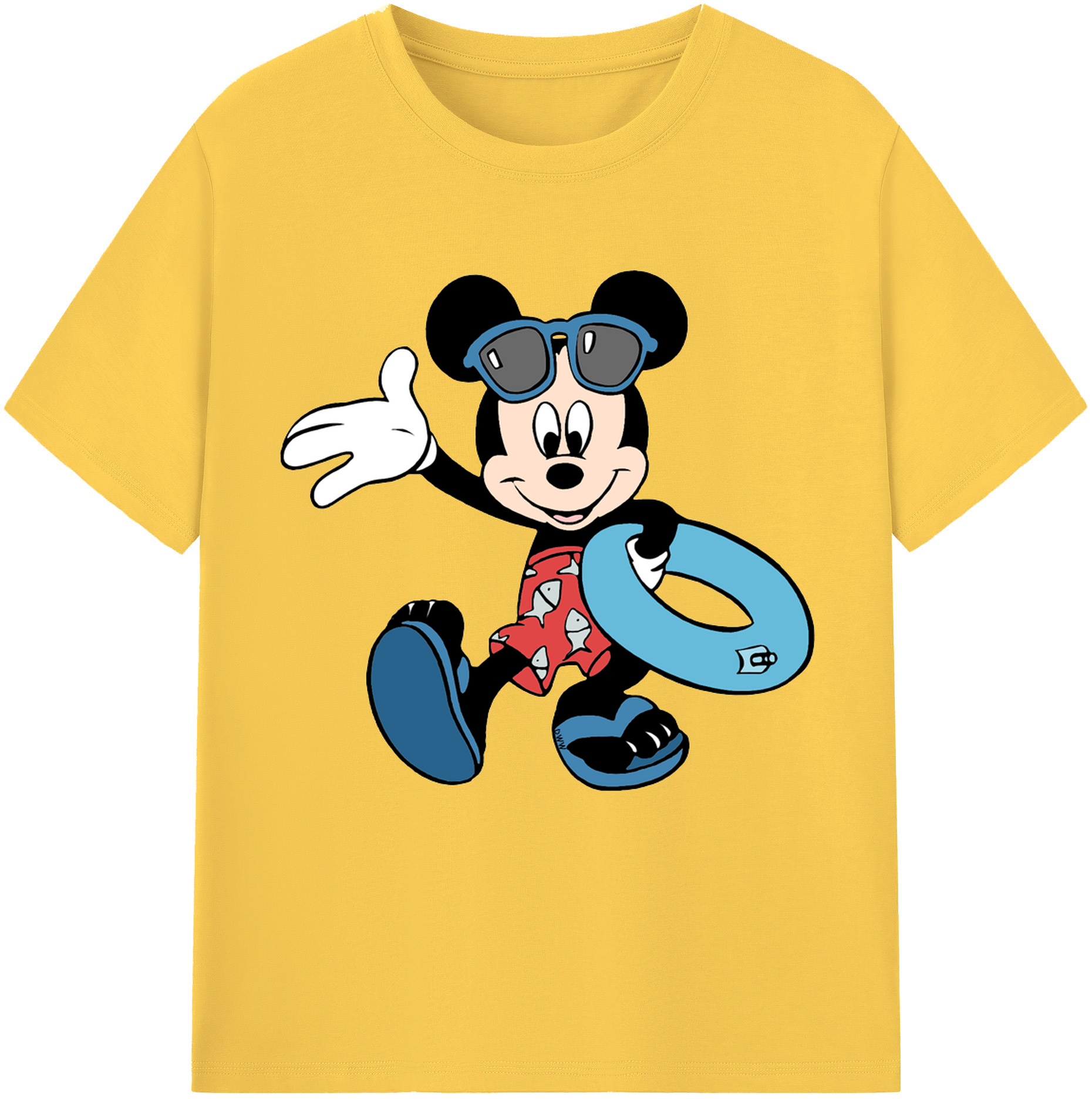 （画像用） ミッキーマウス Mickey Mouse 綿100％半袖Tシャツ（フロントプリント）