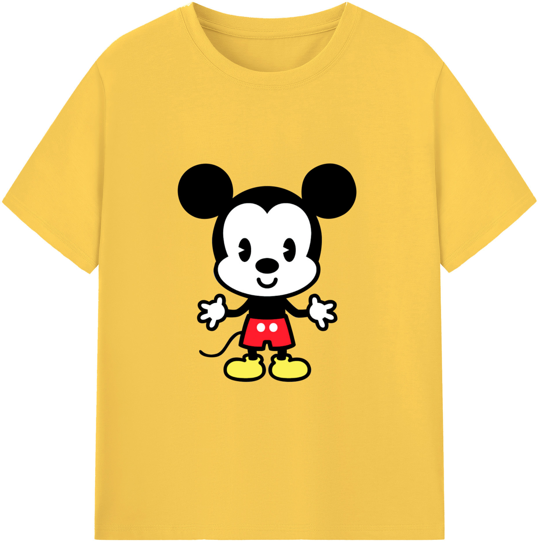 （画像用） ミッキーマウス Mickey Mouse 綿100％半袖Tシャツ（フロントプリント）