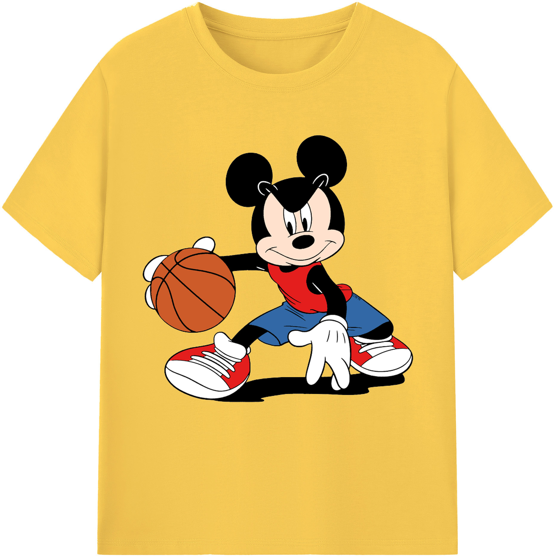 （画像用） ミッキーマウス Mickey Mouse 綿100％半袖Tシャツ（フロントプリント）