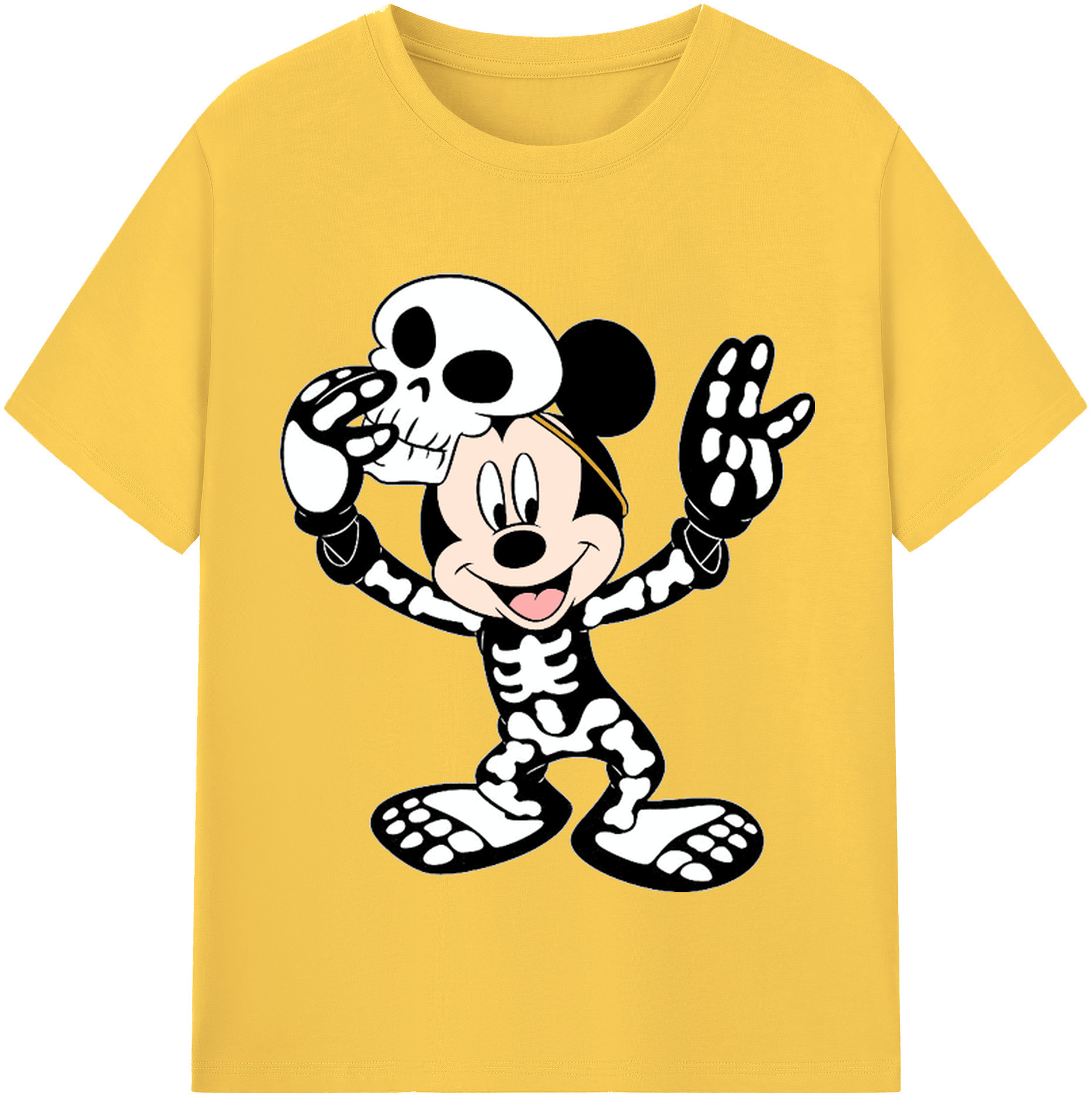 （画像用） ミッキーマウス Mickey Mouse 綿100％半袖Tシャツ（フロントプリント）