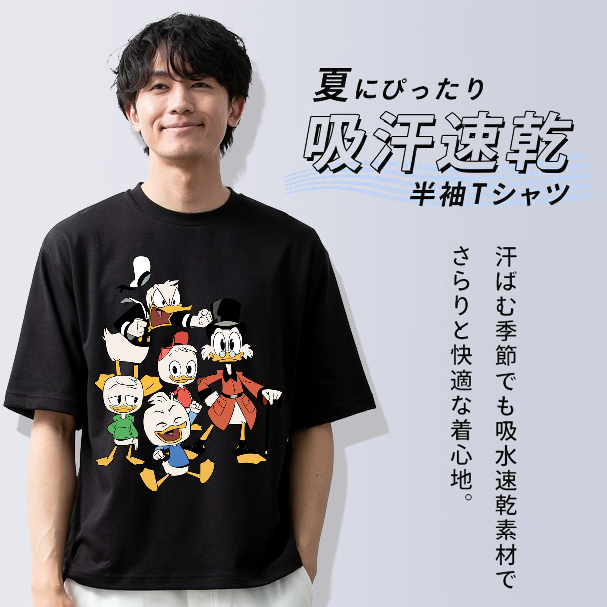 ミッキーマウス Mickey Mouse 綿100％半袖Tシャツ（フロントプリント）