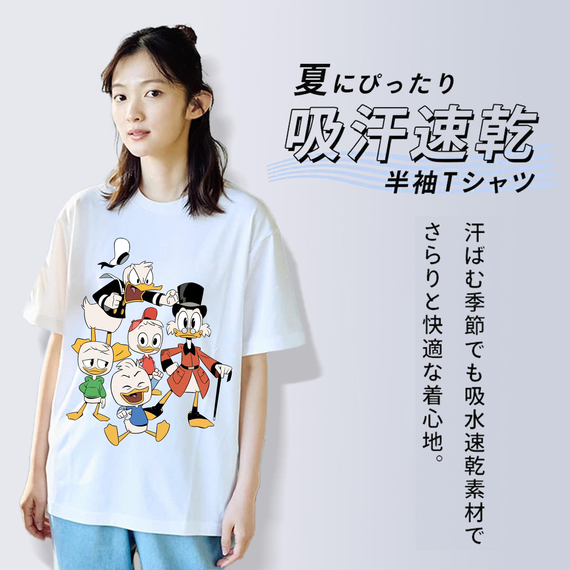 ミッキーマウス Mickey Mouse 綿100％半袖Tシャツ（フロントプリント）