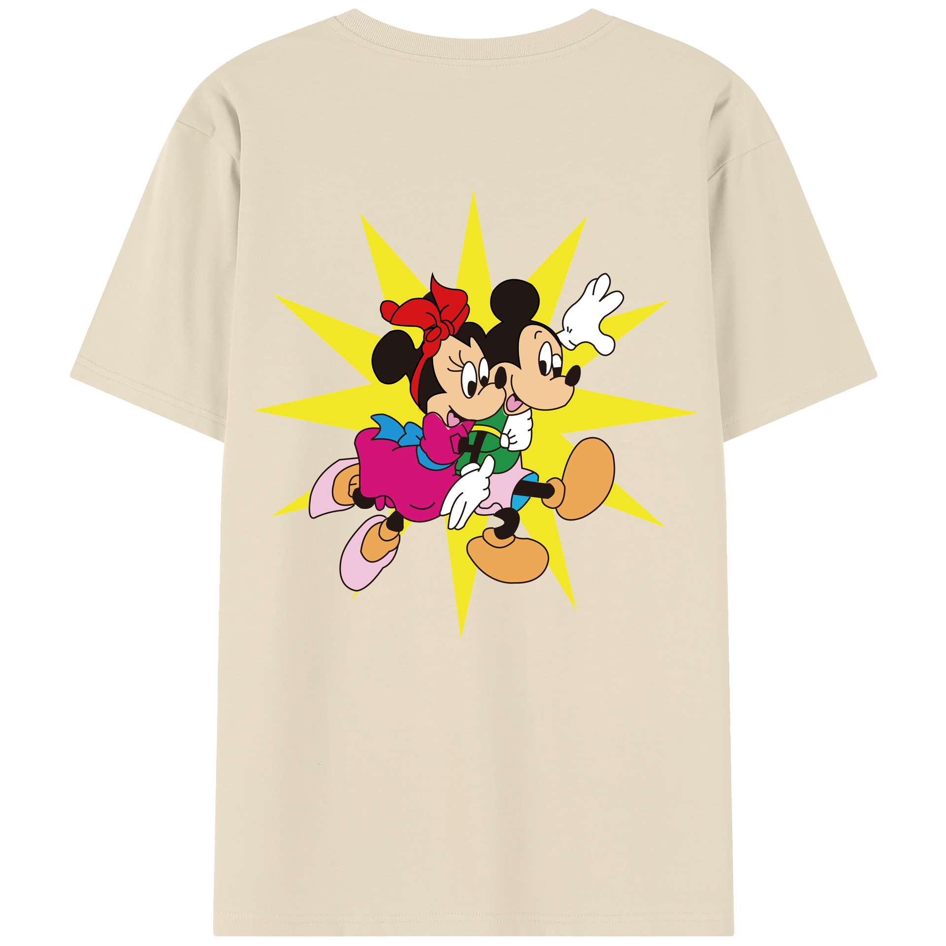 （画像用） ミッキーマウス Mickey Mouse 綿100％半袖Tシャツ（背面プリント）