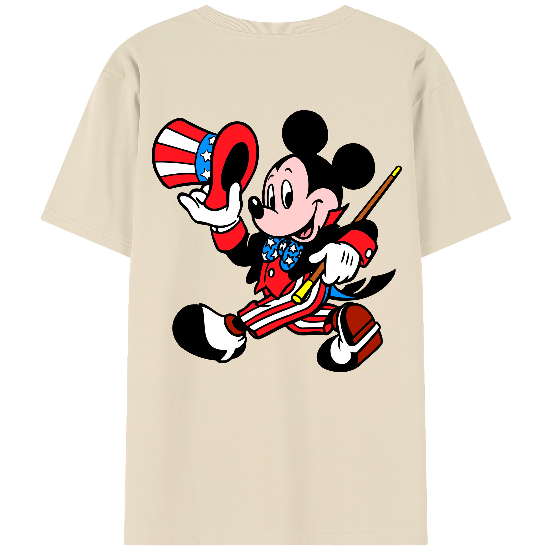 （画像用） ミッキーマウス Mickey Mouse 綿100％半袖Tシャツ（背面プリント）