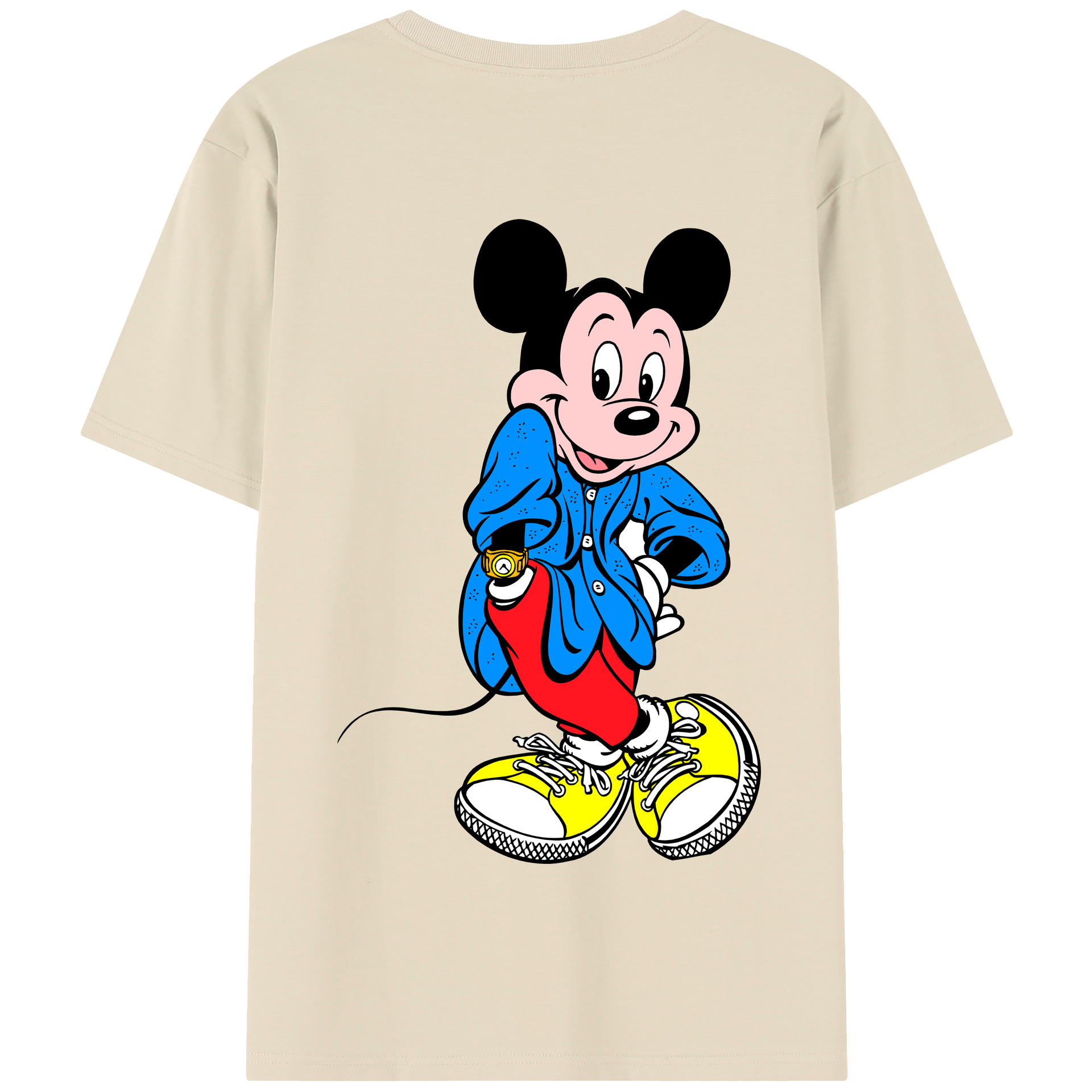 （画像用） ミッキーマウス Mickey Mouse 綿100％半袖Tシャツ（背面プリント）