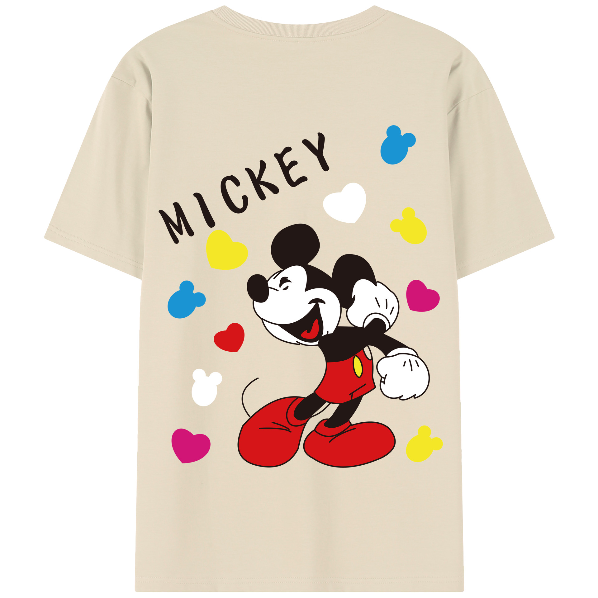 （画像用） ミッキーマウス Mickey Mouse 綿100％半袖Tシャツ（背面プリント）
