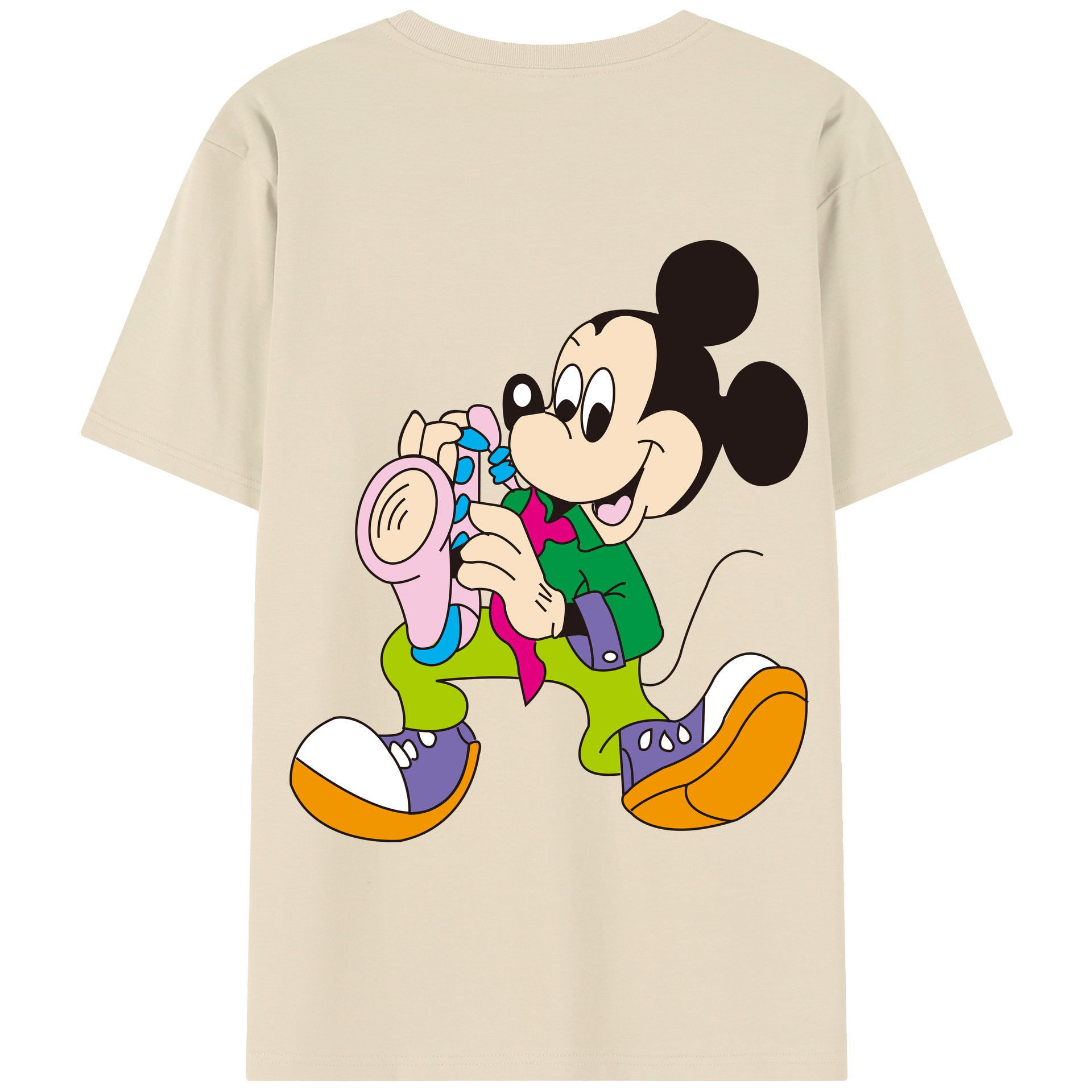 （画像用） ミッキーマウス Mickey Mouse 綿100％半袖Tシャツ（背面プリント）