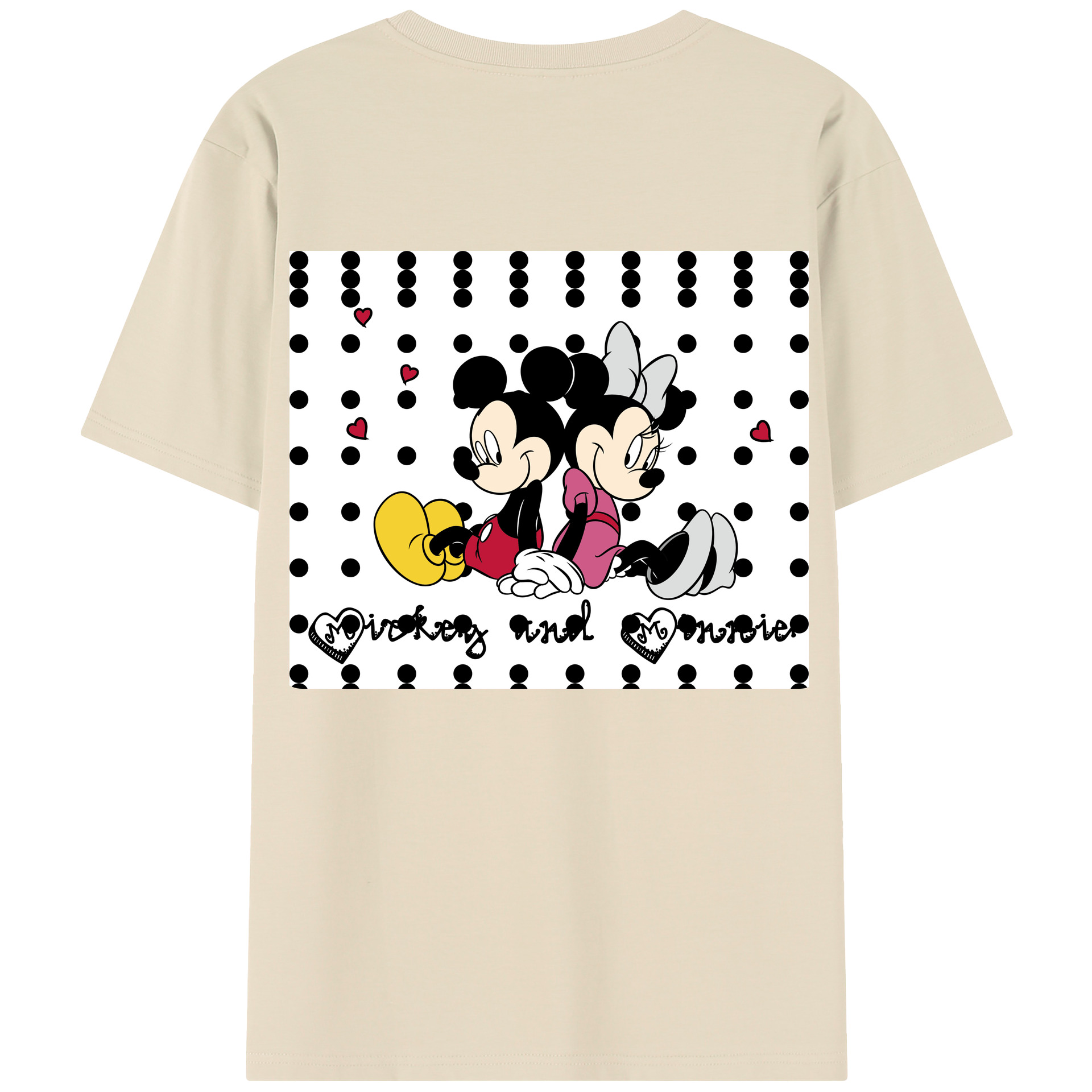 （画像用） ミッキーマウス Mickey Mouse 綿100％半袖Tシャツ（背面プリント）