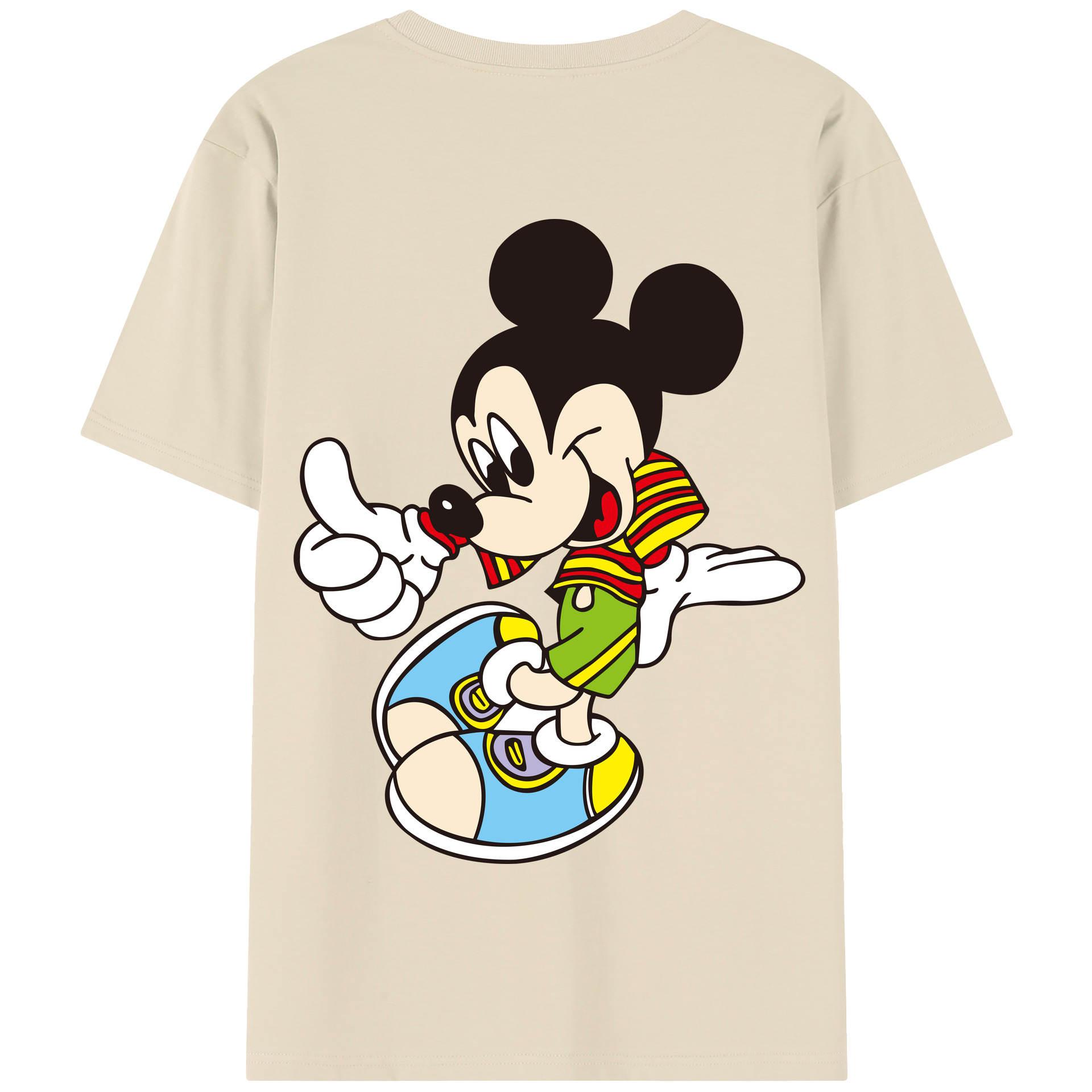 （画像用） ミッキーマウス Mickey Mouse 綿100％半袖Tシャツ（背面プリント）