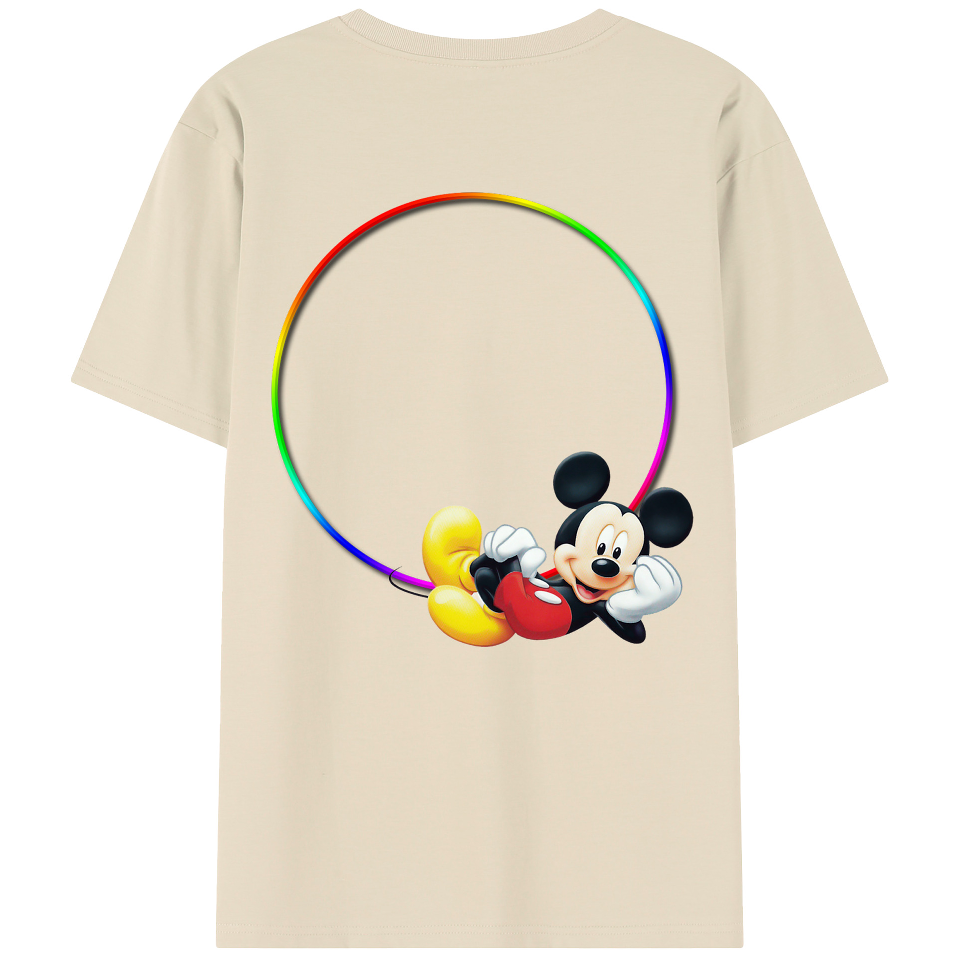 ミッキーマウス Mickey Mouse 綿100％半袖Tシャツ（背面プリント）
