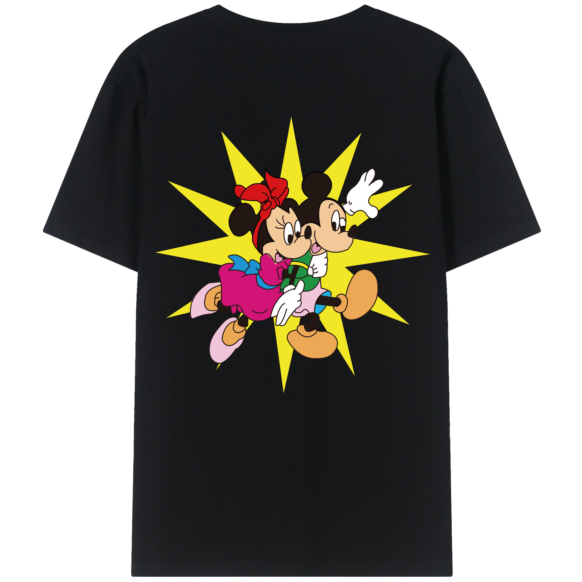 （画像用） ミッキーマウス Mickey Mouse 綿100％半袖Tシャツ（背面プリント）