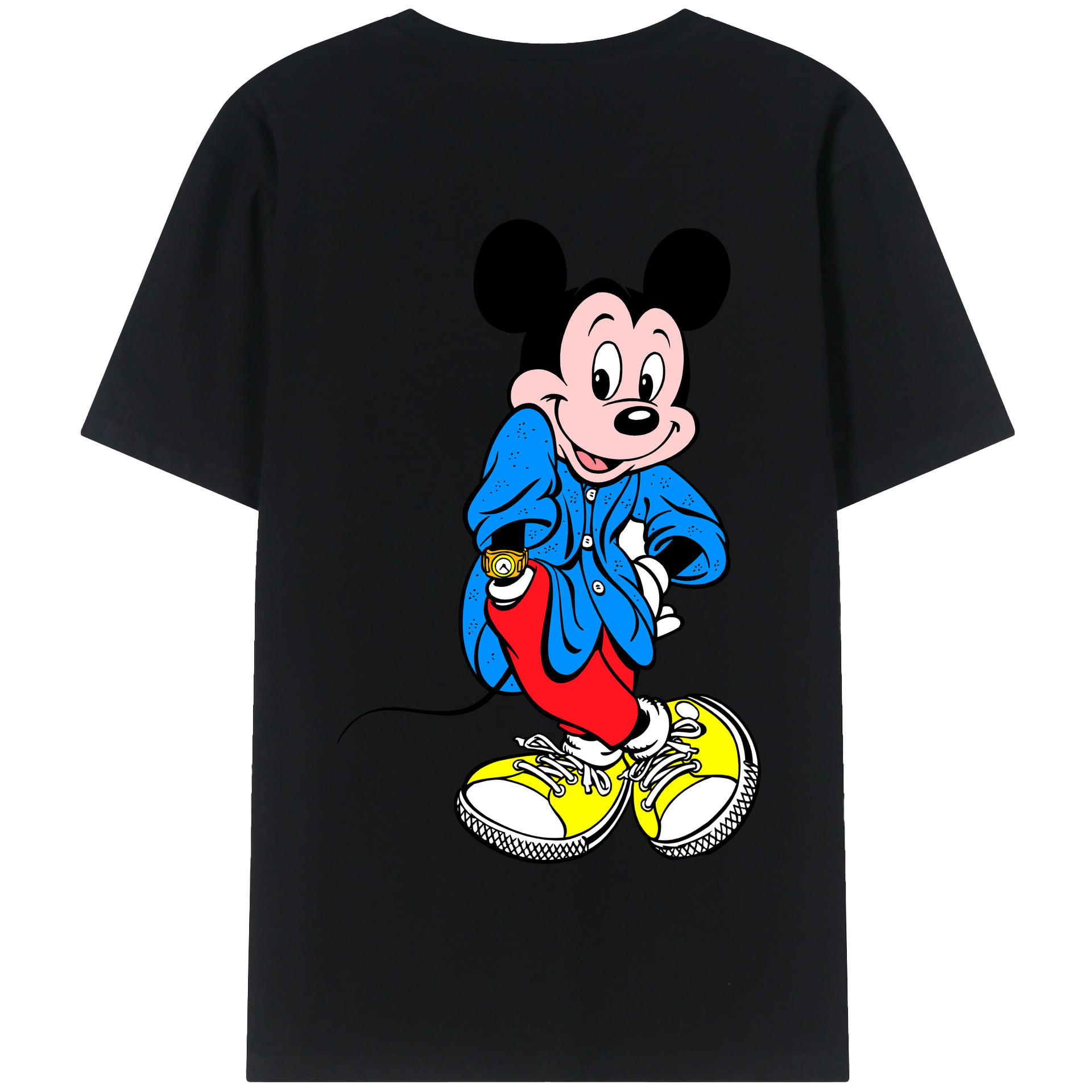 （画像用） ミッキーマウス Mickey Mouse 綿100％半袖Tシャツ（背面プリント）