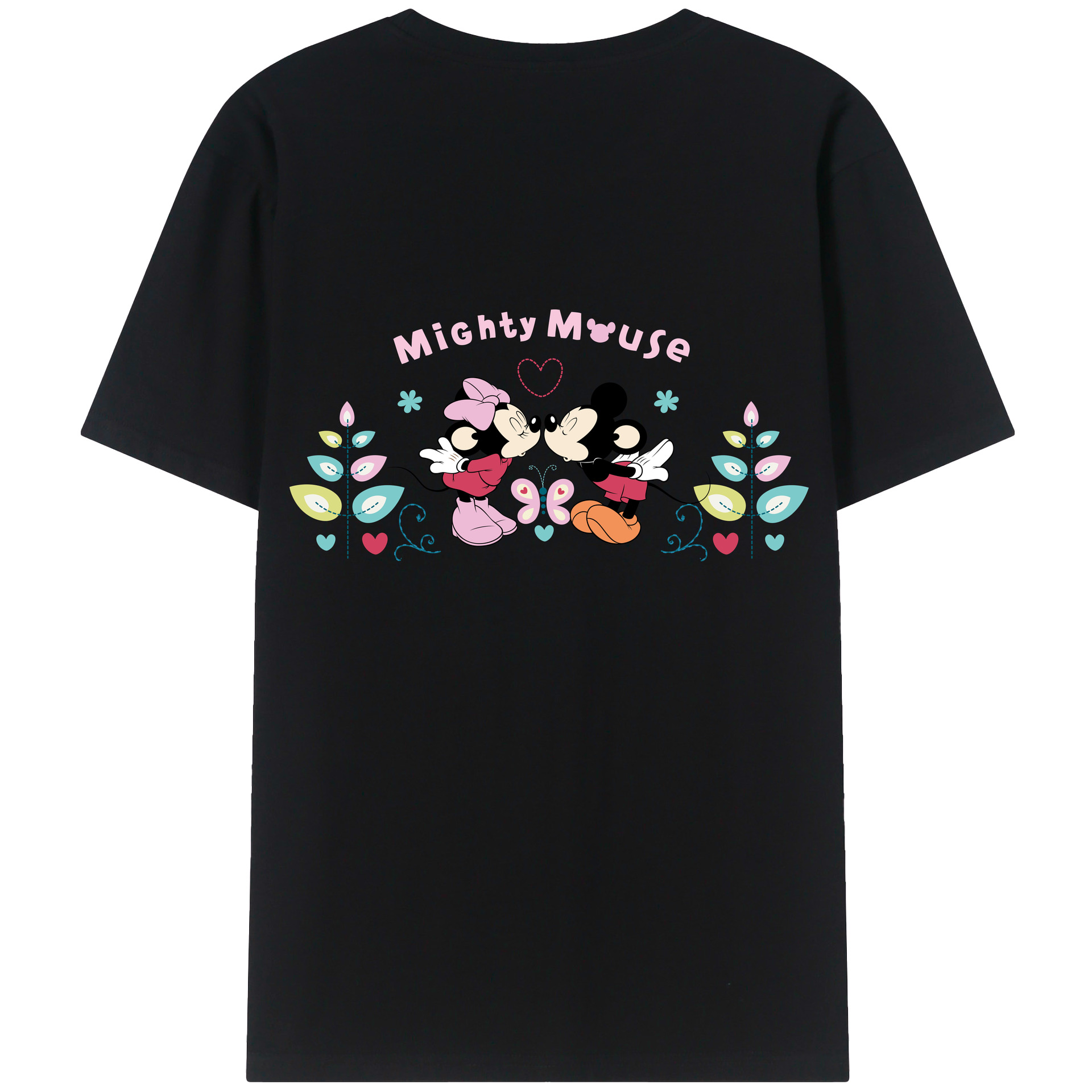 （画像用） ミッキーマウス Mickey Mouse 綿100％半袖Tシャツ（背面プリント）