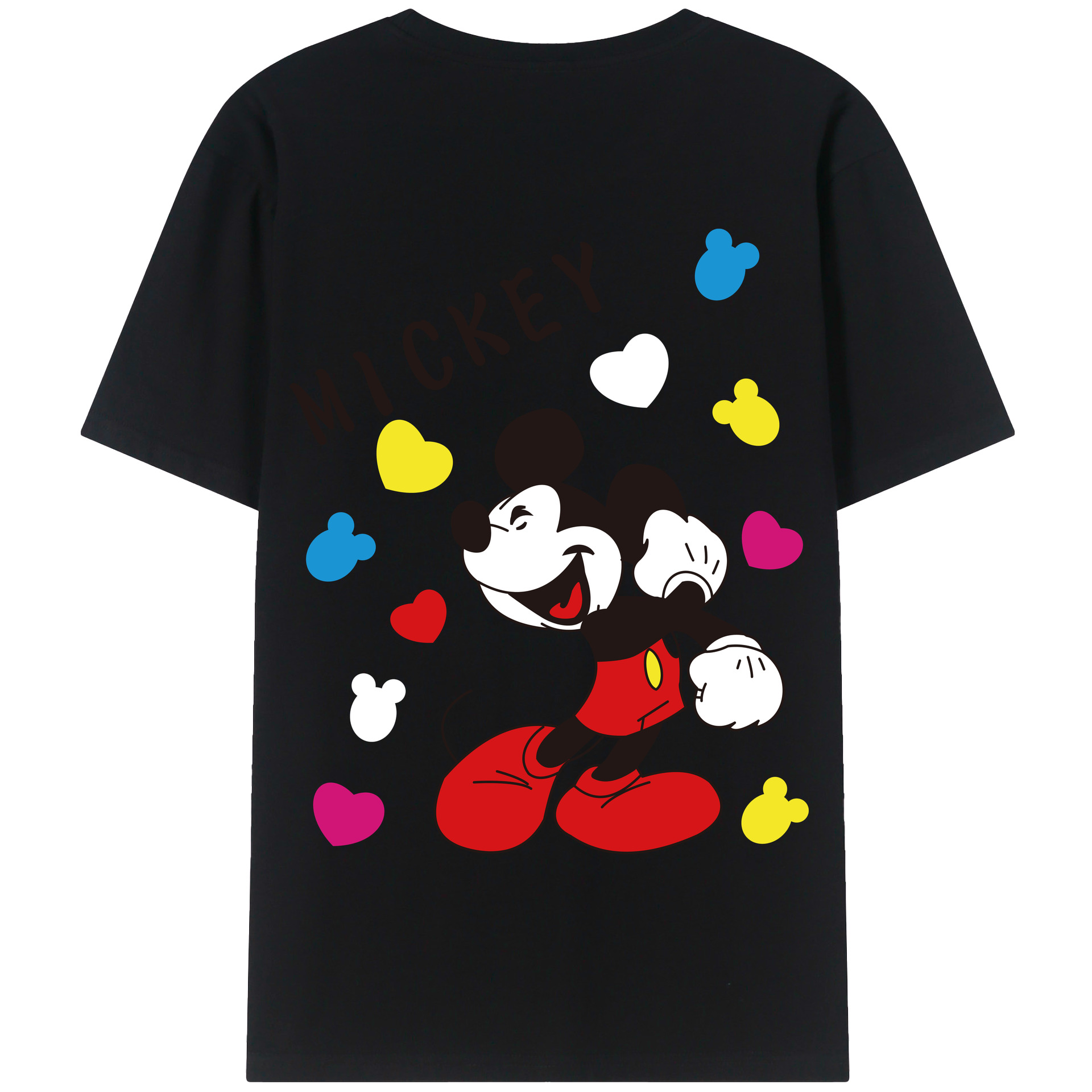 （画像用） ミッキーマウス Mickey Mouse 綿100％半袖Tシャツ（背面プリント）