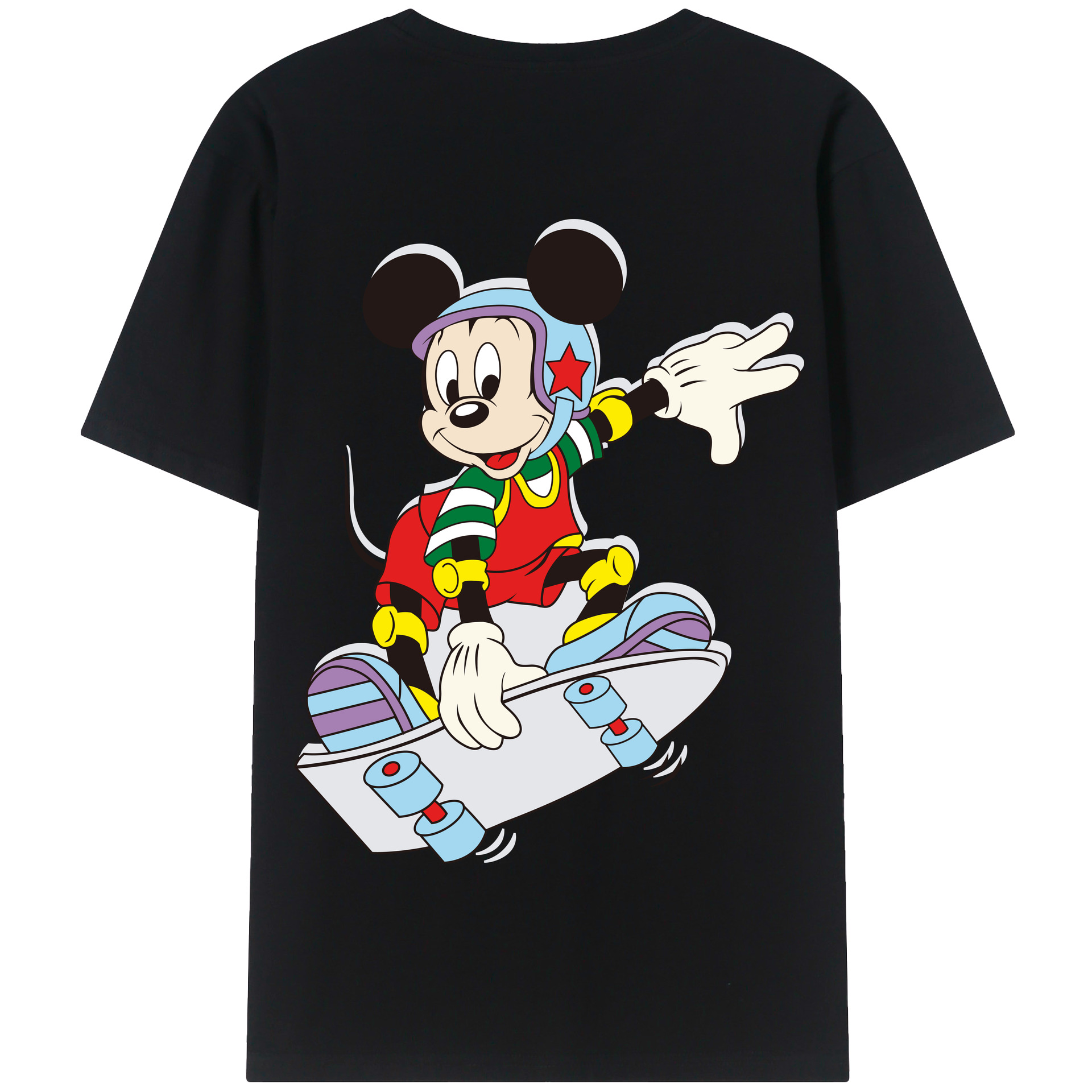 （画像用） ミッキーマウス Mickey Mouse 綿100％半袖Tシャツ（背面プリント）