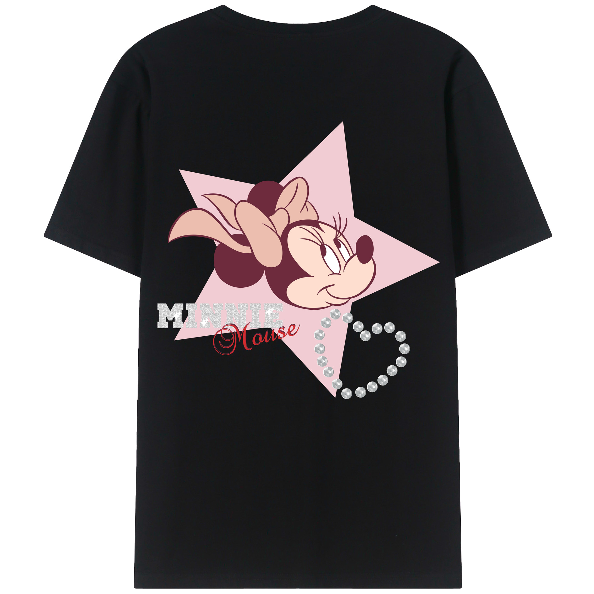 （画像用） ミッキーマウス Mickey Mouse 綿100％半袖Tシャツ（背面プリント）