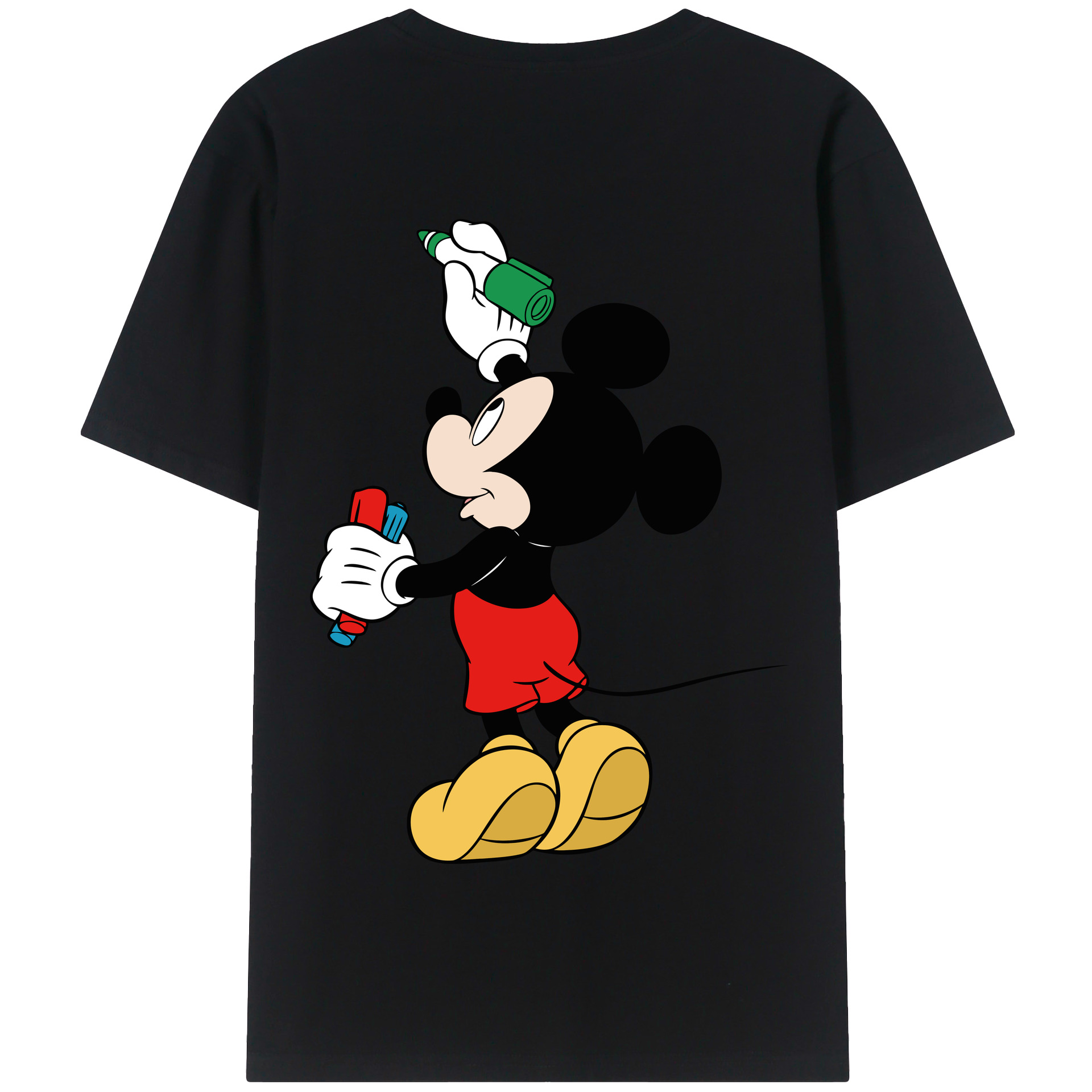 （画像用） ミッキーマウス Mickey Mouse 綿100％半袖Tシャツ（背面プリント）