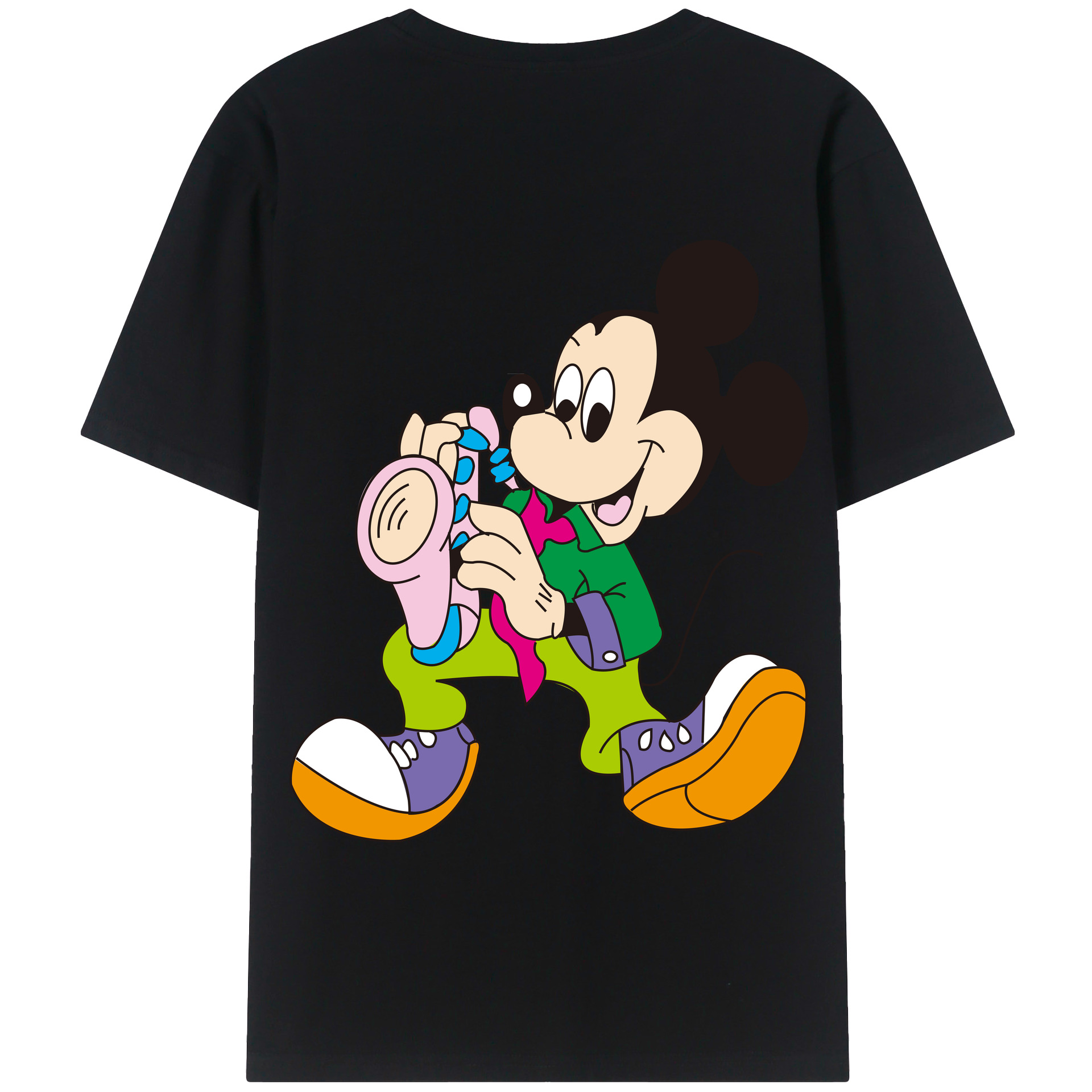 （画像用） ミッキーマウス Mickey Mouse 綿100％半袖Tシャツ（背面プリント）