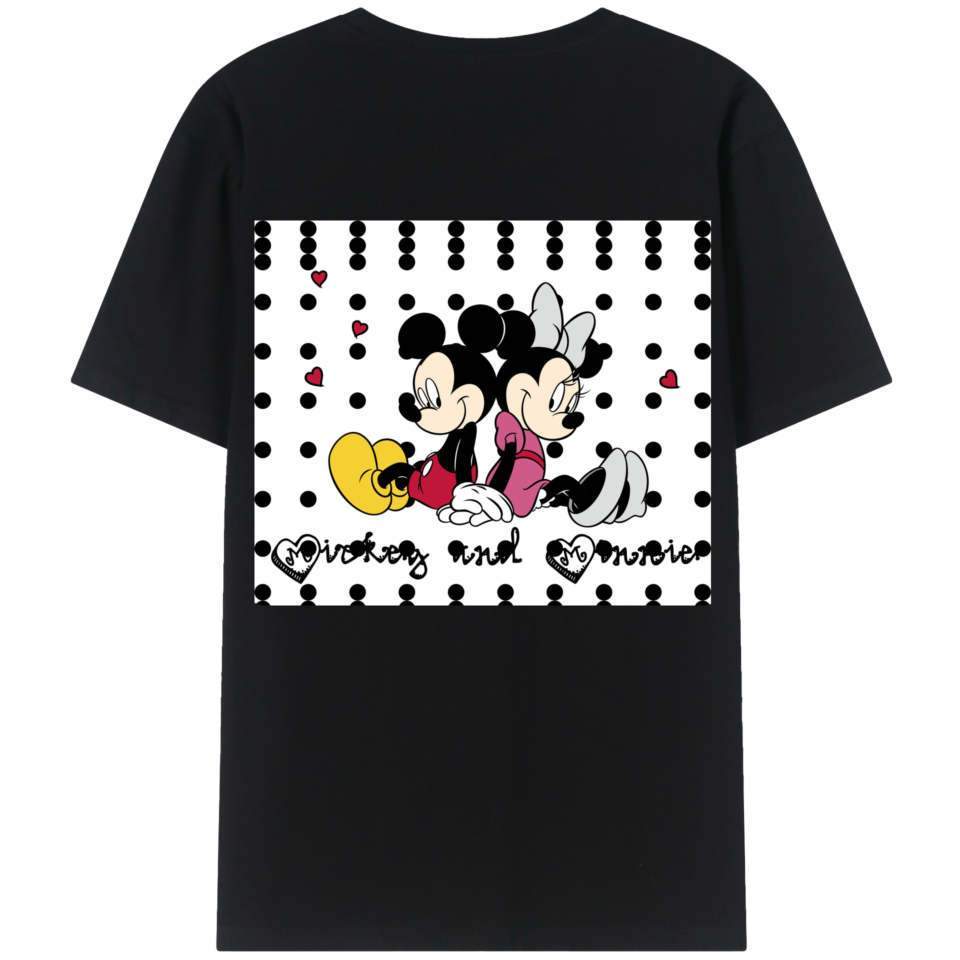 （画像用） ミッキーマウス Mickey Mouse 綿100％半袖Tシャツ（背面プリント）