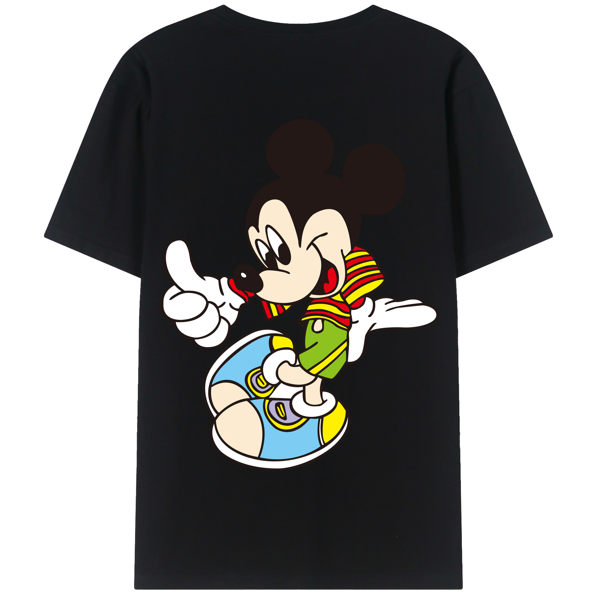 （画像用） ミッキーマウス Mickey Mouse 綿100％半袖Tシャツ（背面プリント）
