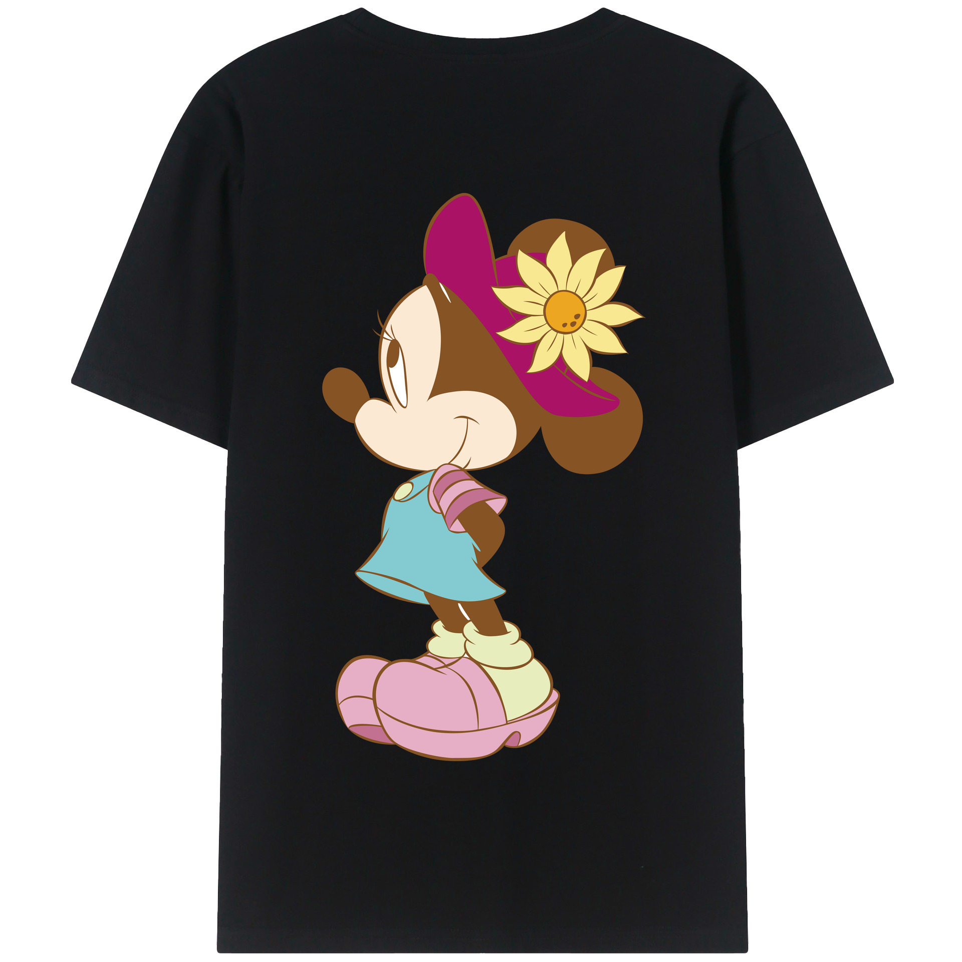 （画像用） ミッキーマウス Mickey Mouse 綿100％半袖Tシャツ（背面プリント）