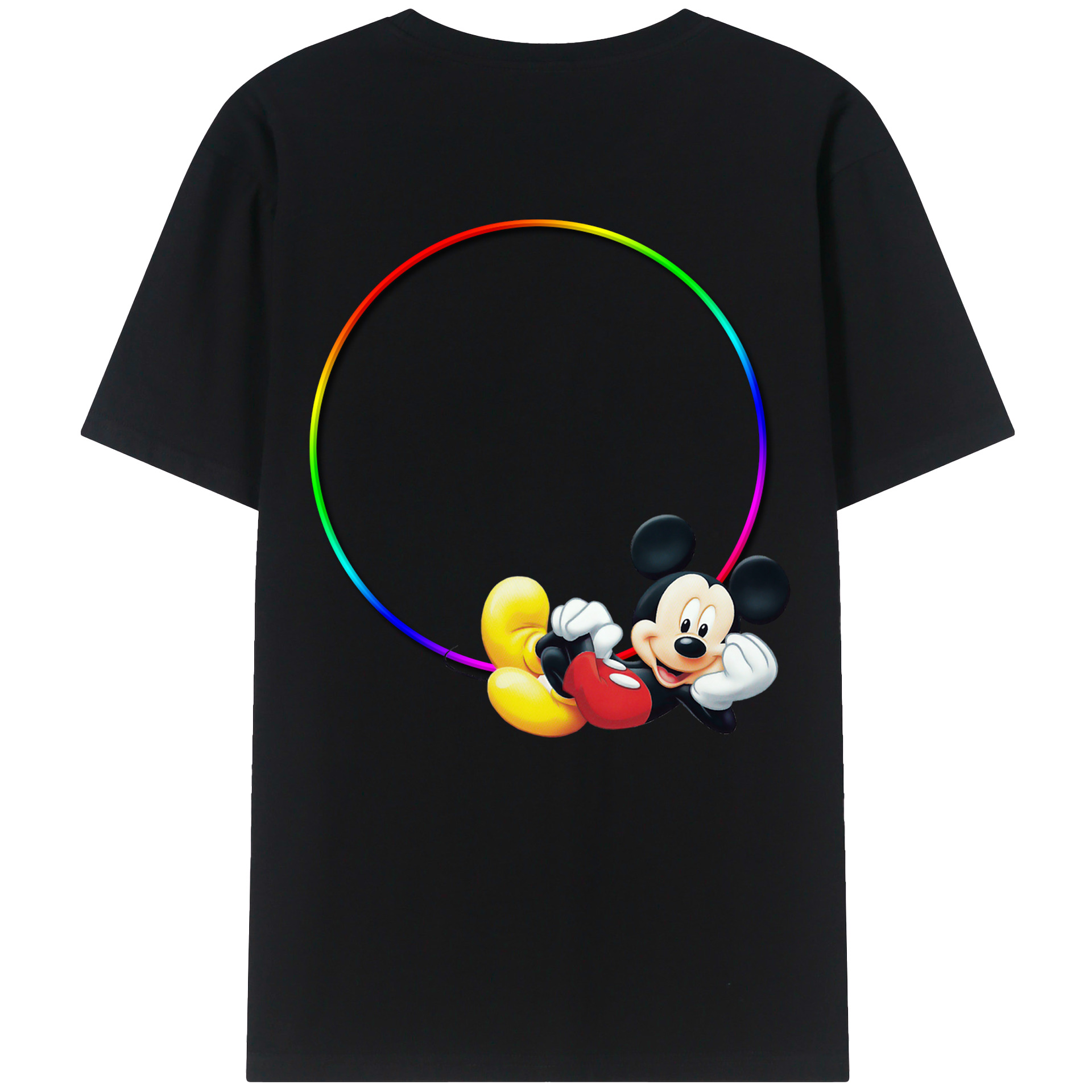 ミッキーマウス Mickey Mouse 綿100％半袖Tシャツ（背面プリント）