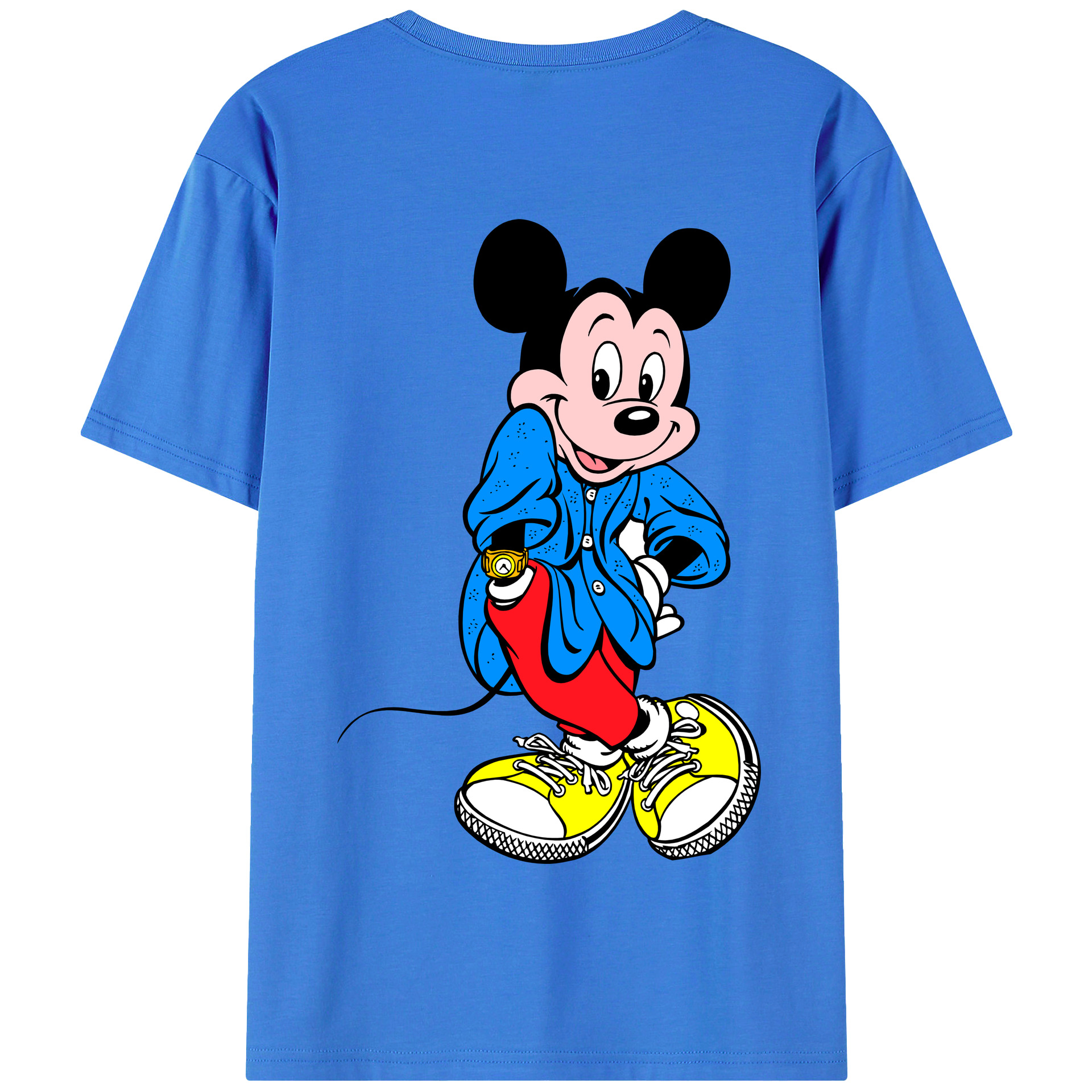 （画像用） ミッキーマウス Mickey Mouse 綿100％半袖Tシャツ（背面プリント）