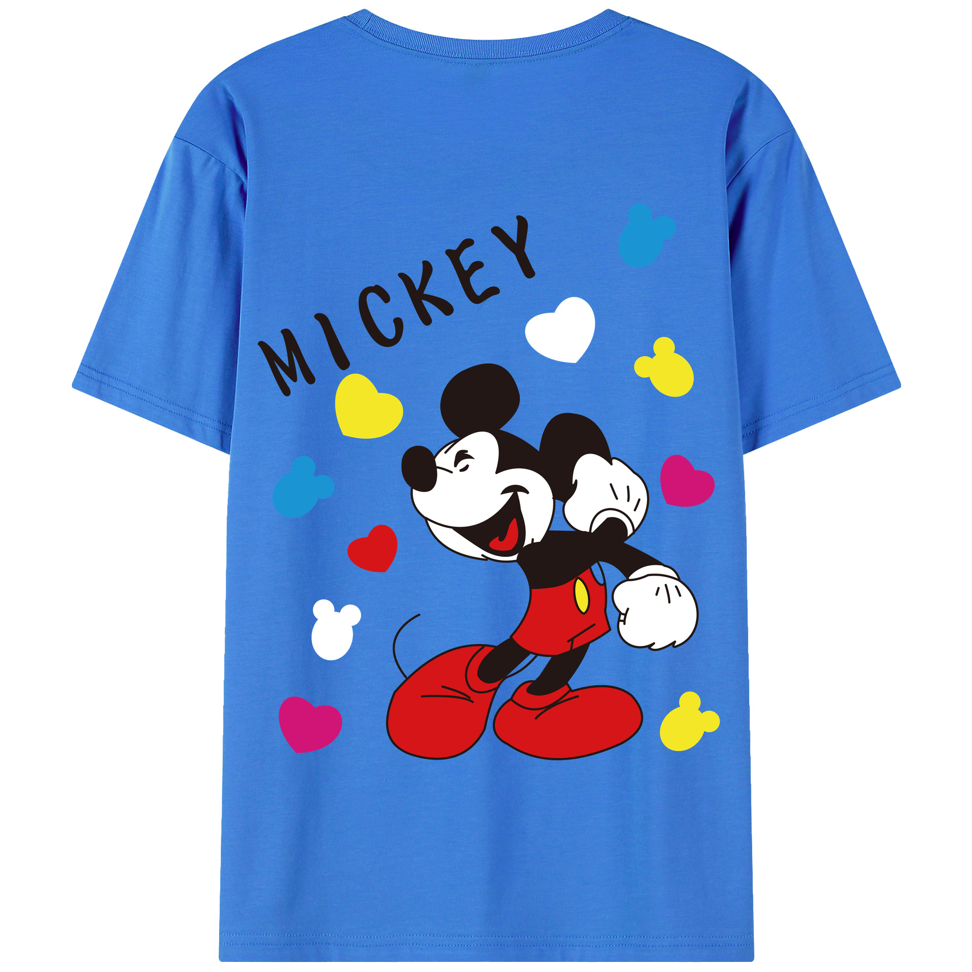（画像用） ミッキーマウス Mickey Mouse 綿100％半袖Tシャツ（背面プリント）