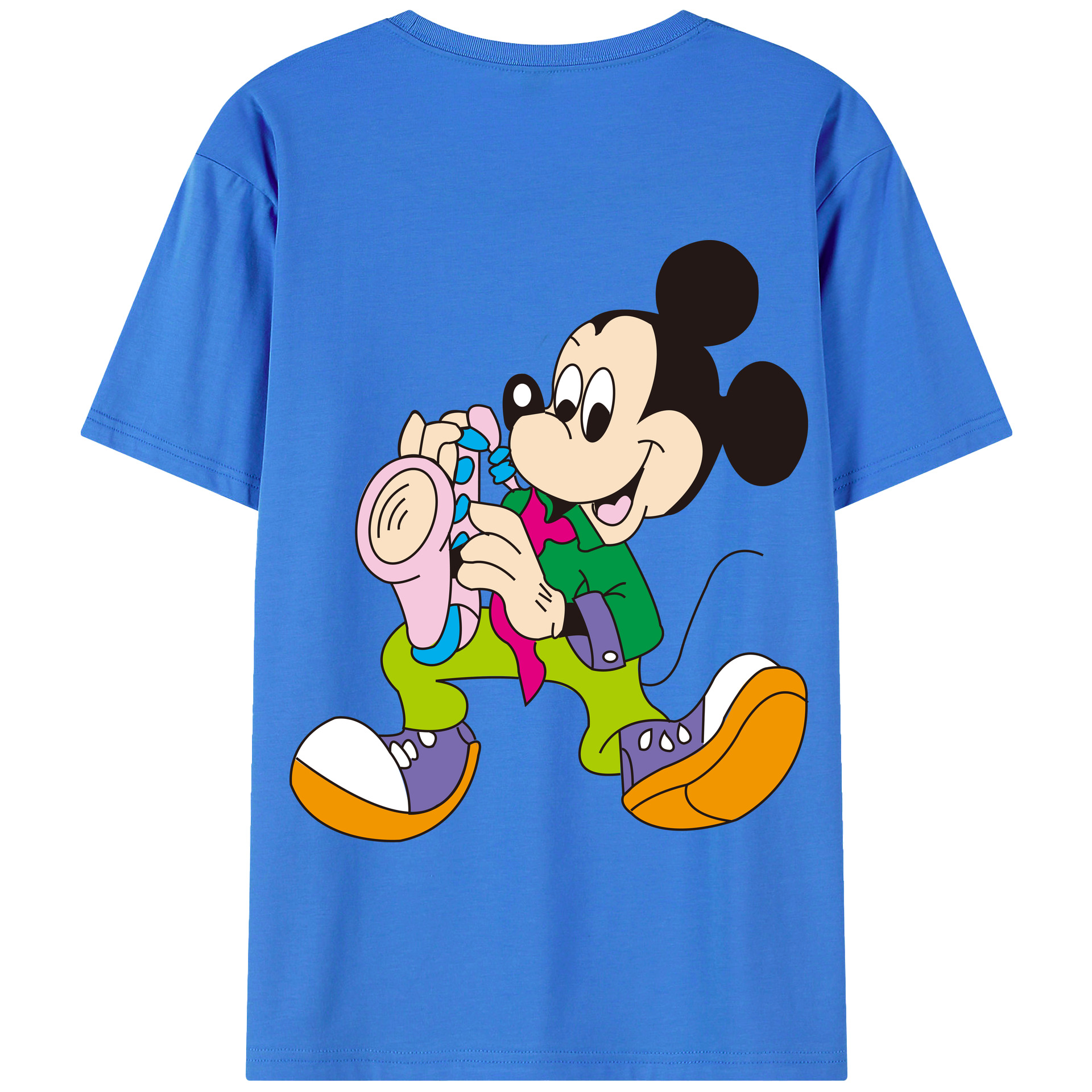 （画像用） ミッキーマウス Mickey Mouse 綿100％半袖Tシャツ（背面プリント）