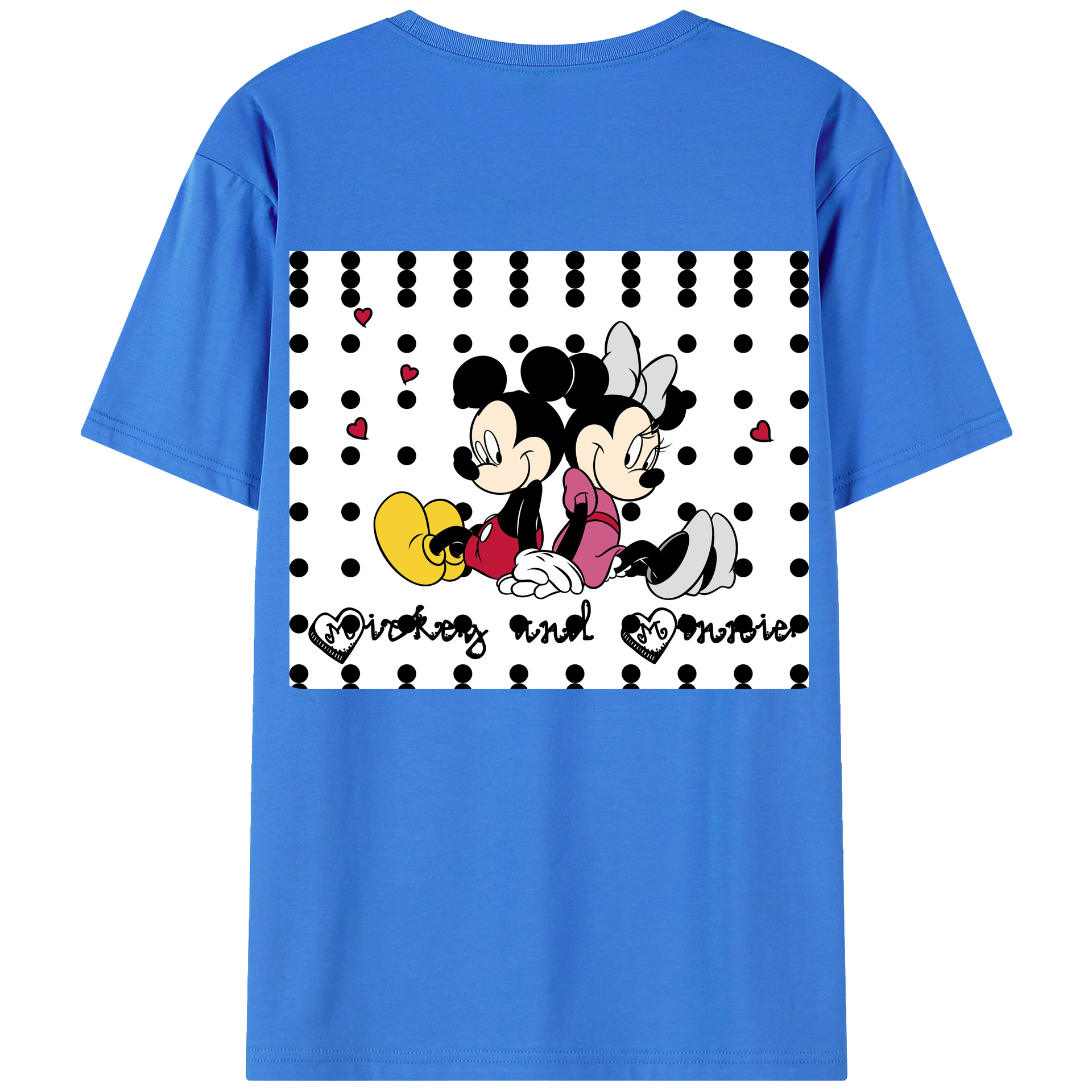 （画像用） ミッキーマウス Mickey Mouse 綿100％半袖Tシャツ（背面プリント）
