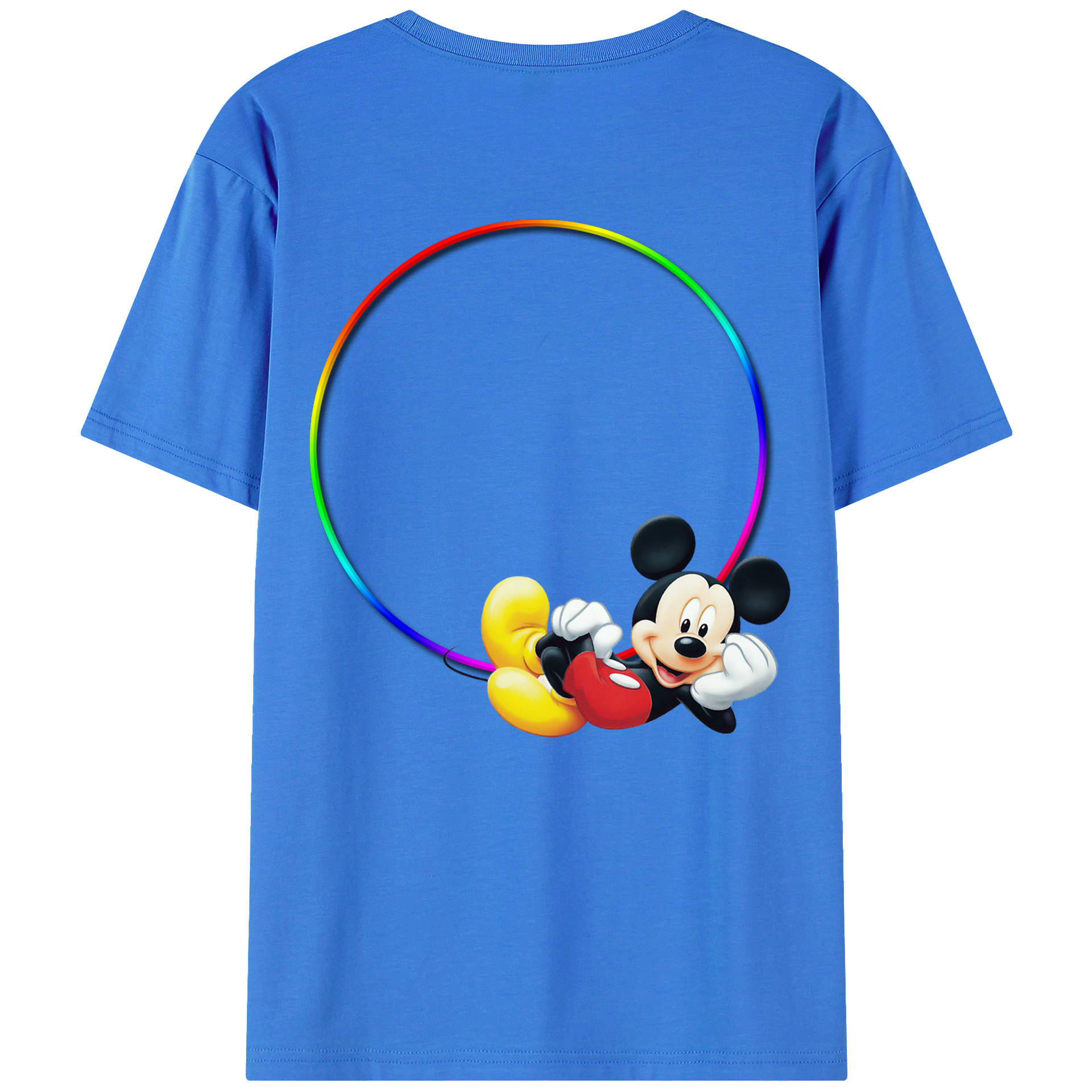 ミッキーマウス Mickey Mouse 綿100％半袖Tシャツ（背面プリント）