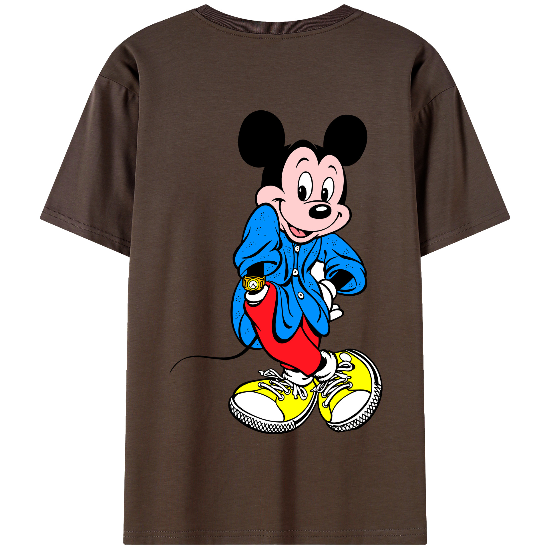 （画像用） ミッキーマウス Mickey Mouse 綿100％半袖Tシャツ（背面プリント）