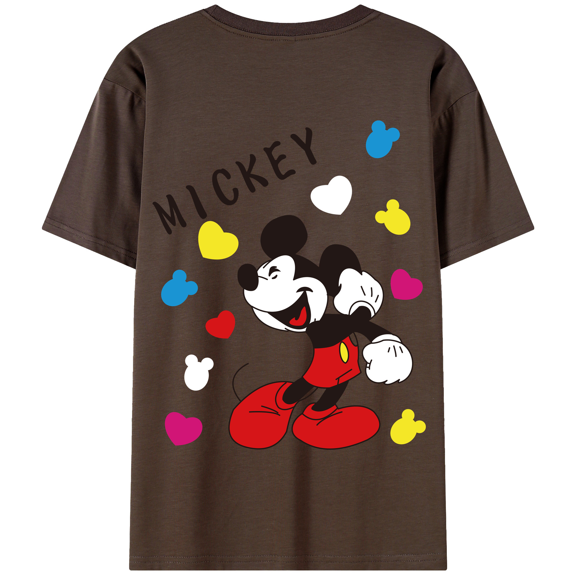 （画像用） ミッキーマウス Mickey Mouse 綿100％半袖Tシャツ（背面プリント）