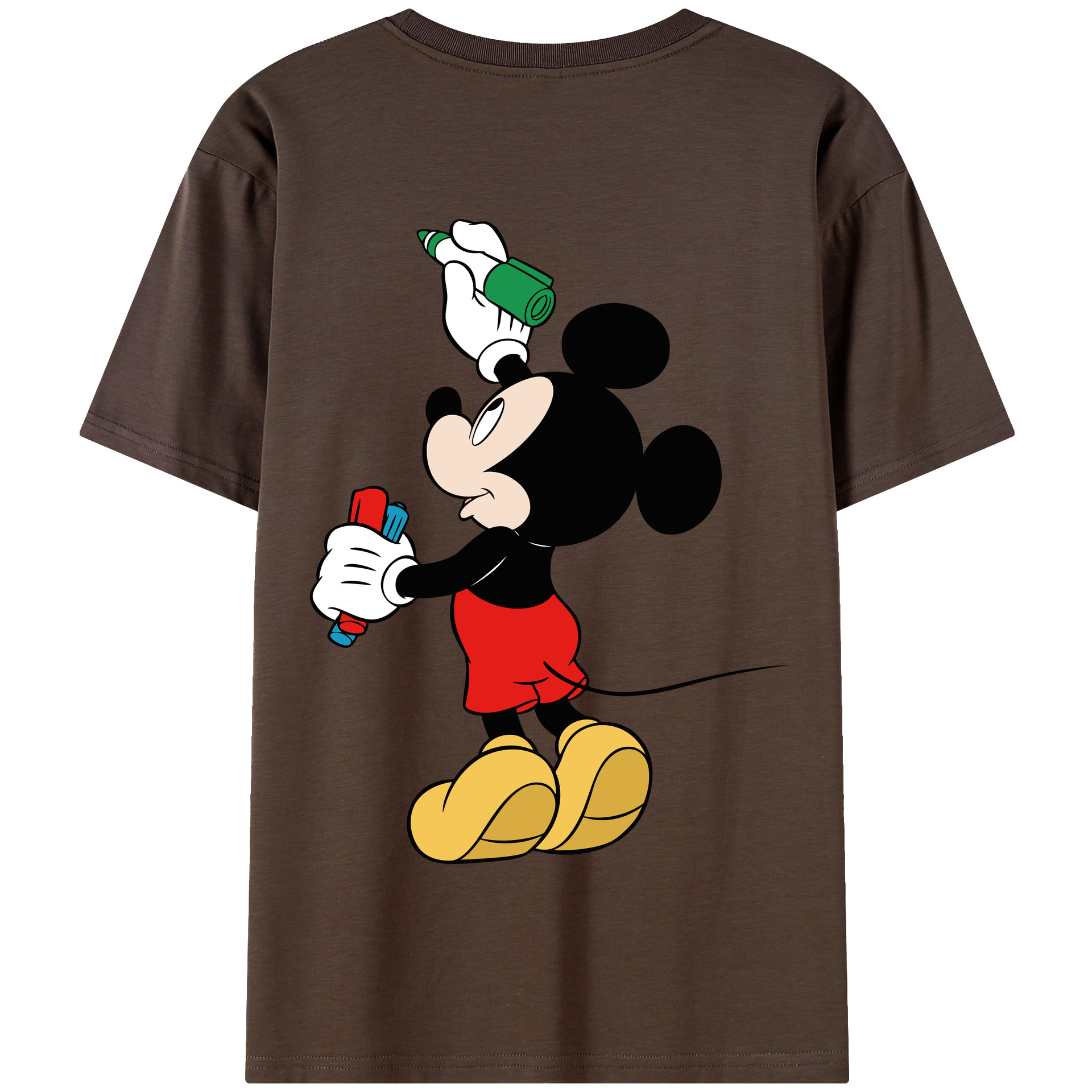 （画像用） ミッキーマウス Mickey Mouse 綿100％半袖Tシャツ（背面プリント）