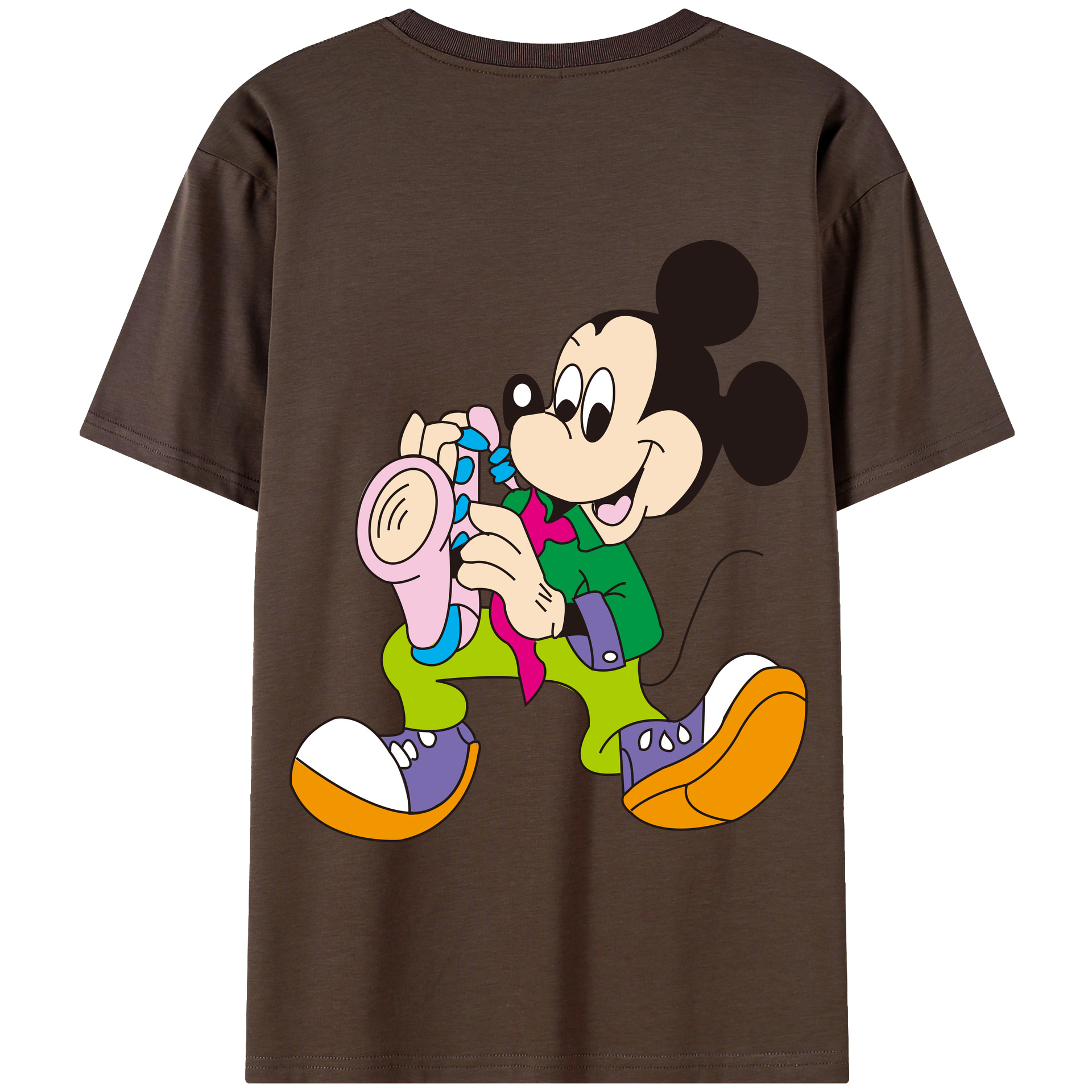 （画像用） ミッキーマウス Mickey Mouse 綿100％半袖Tシャツ（背面プリント）