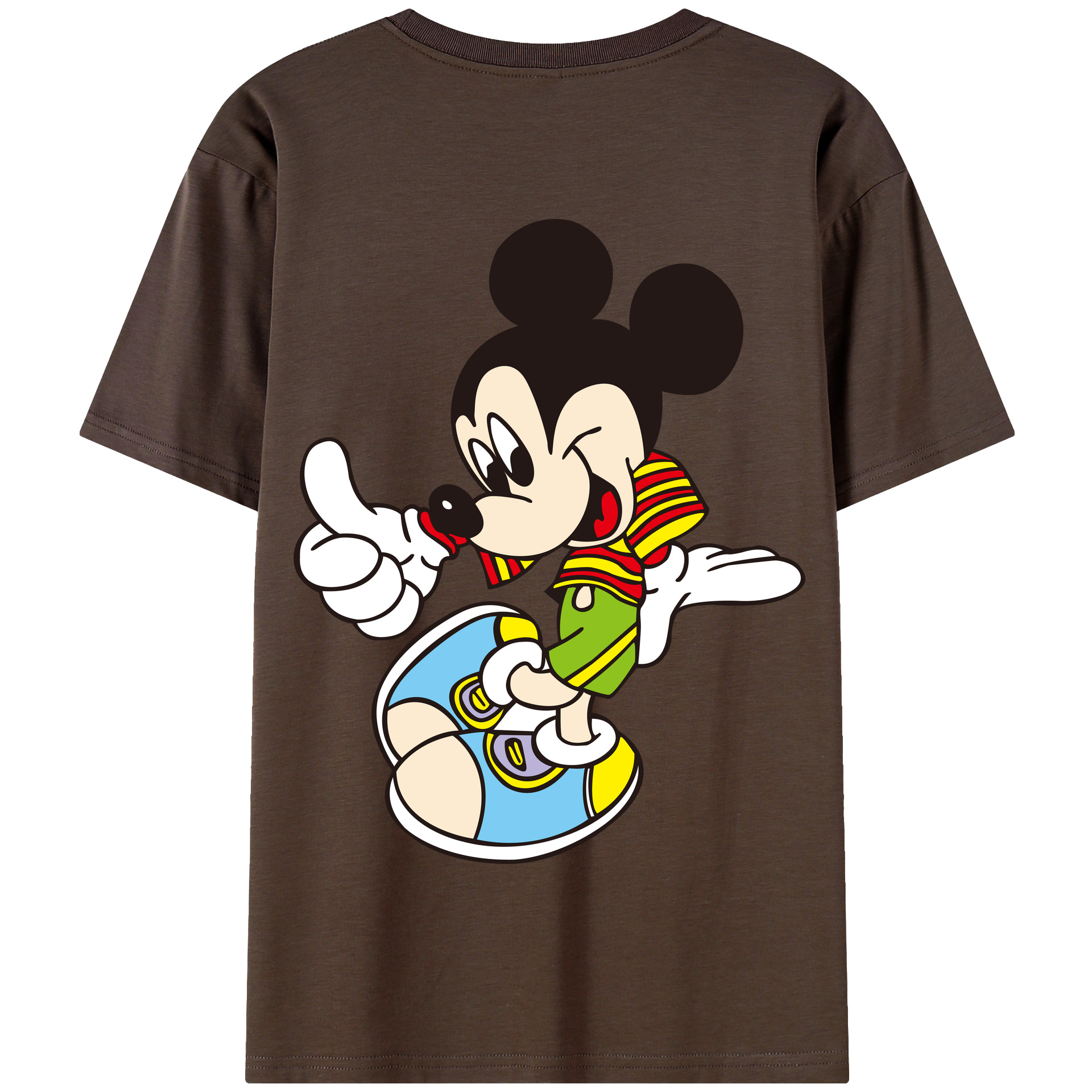 （画像用） ミッキーマウス Mickey Mouse 綿100％半袖Tシャツ（背面プリント）