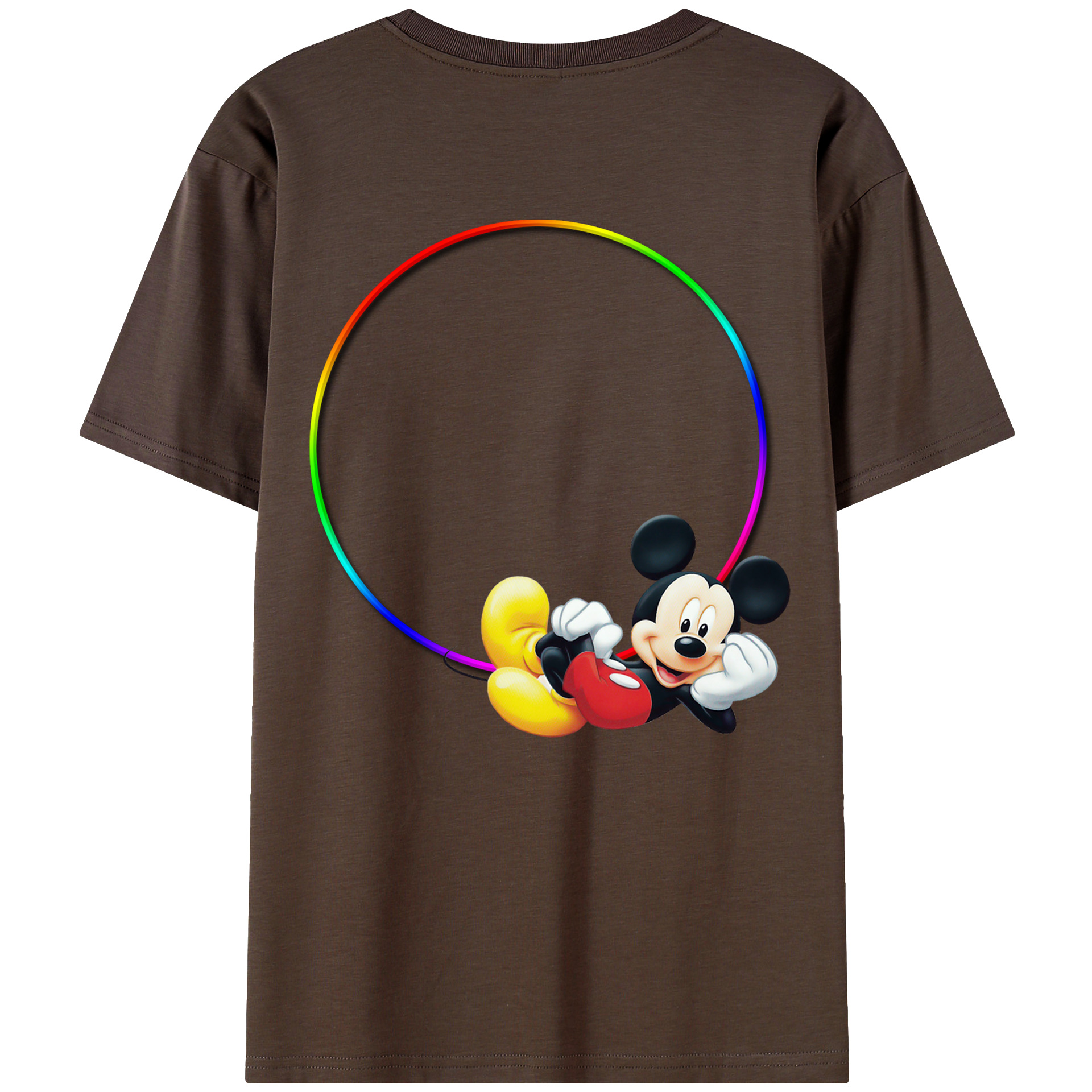 ミッキーマウス Mickey Mouse 綿100％半袖Tシャツ（背面プリント）