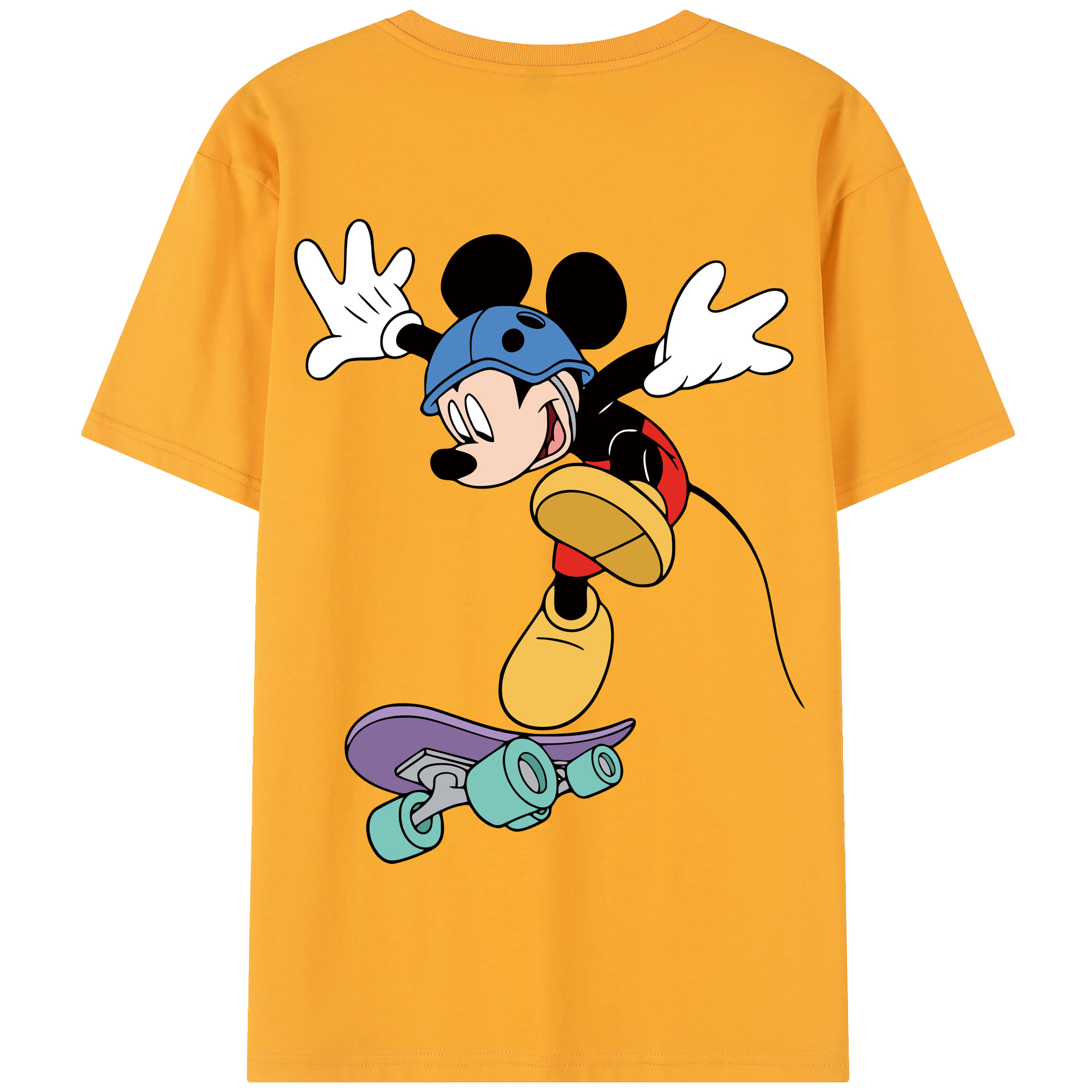 （画像用） ミッキーマウス Mickey Mouse 綿100％半袖Tシャツ（背面プリント）