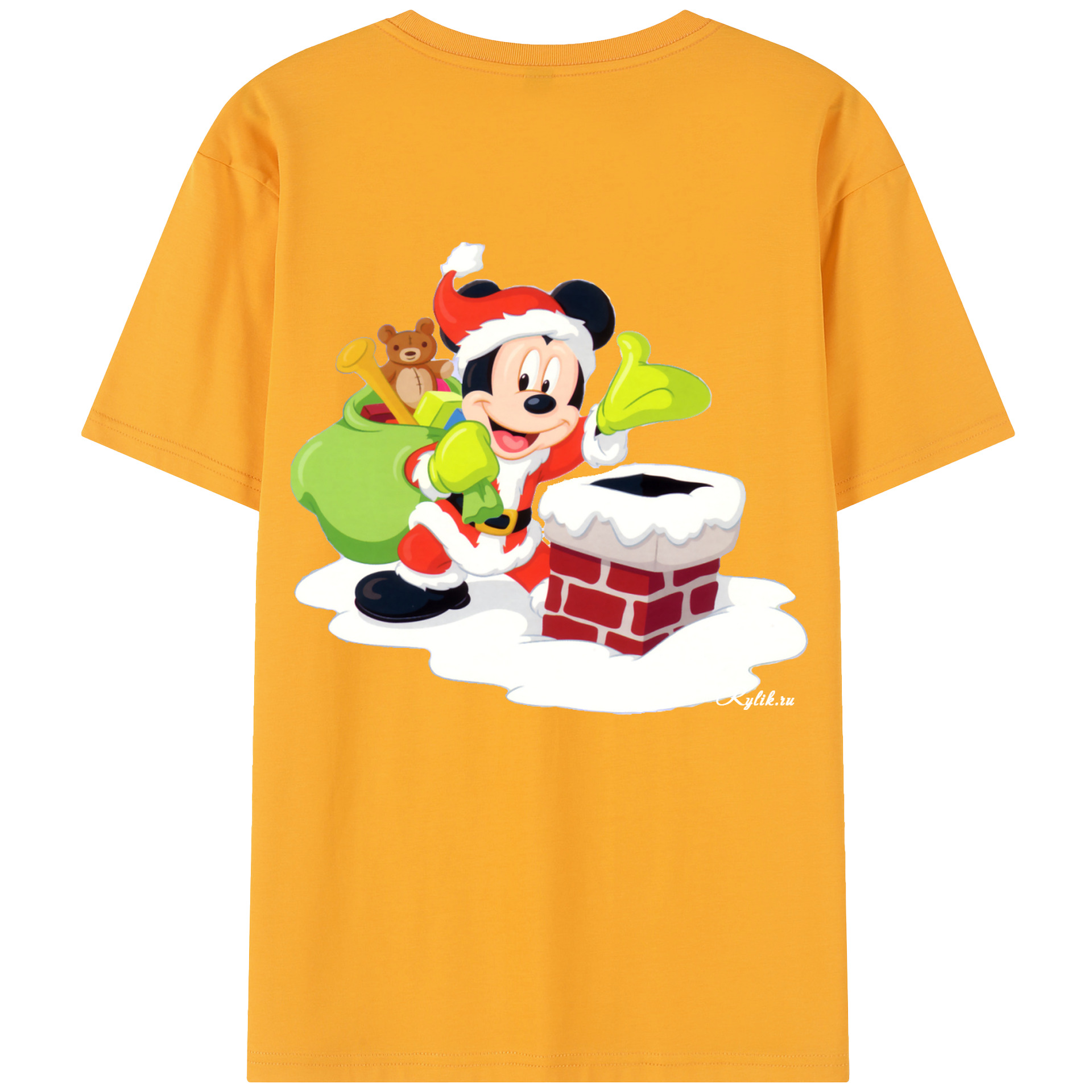 （画像用） ミッキーマウス Mickey Mouse 綿100％半袖Tシャツ（背面プリント）