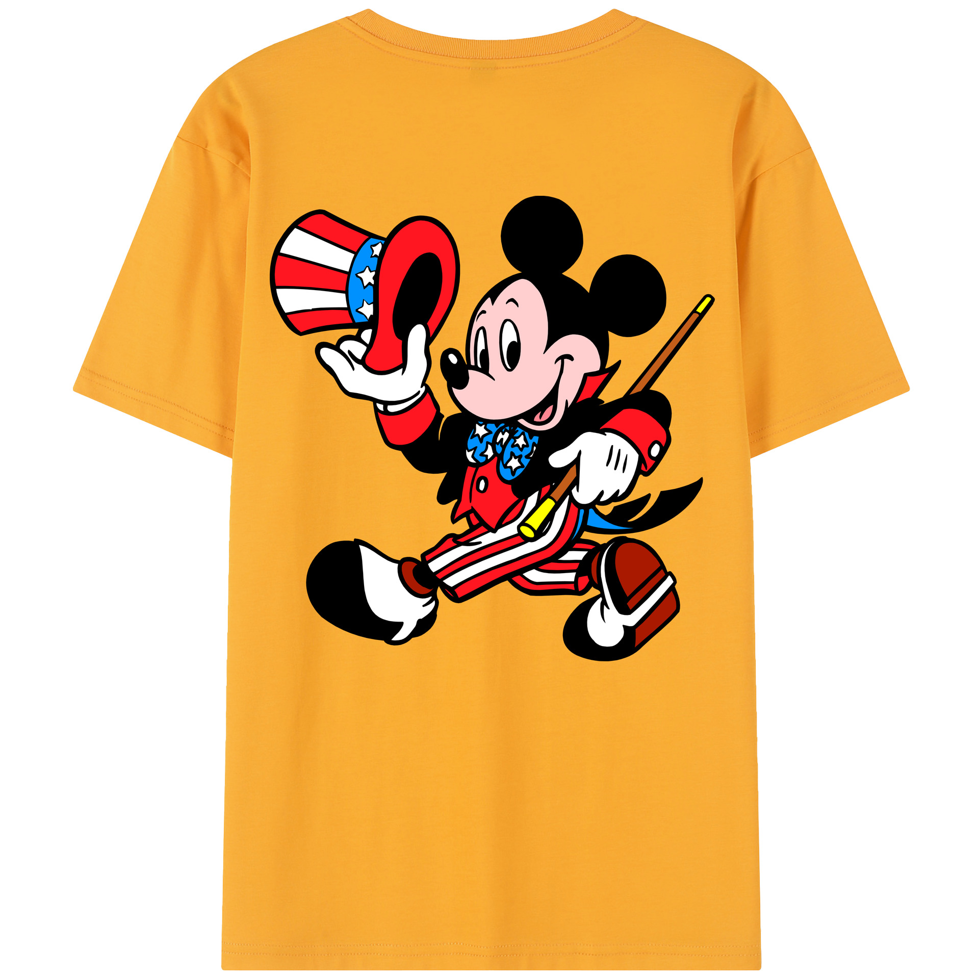 （画像用） ミッキーマウス Mickey Mouse 綿100％半袖Tシャツ（背面プリント）