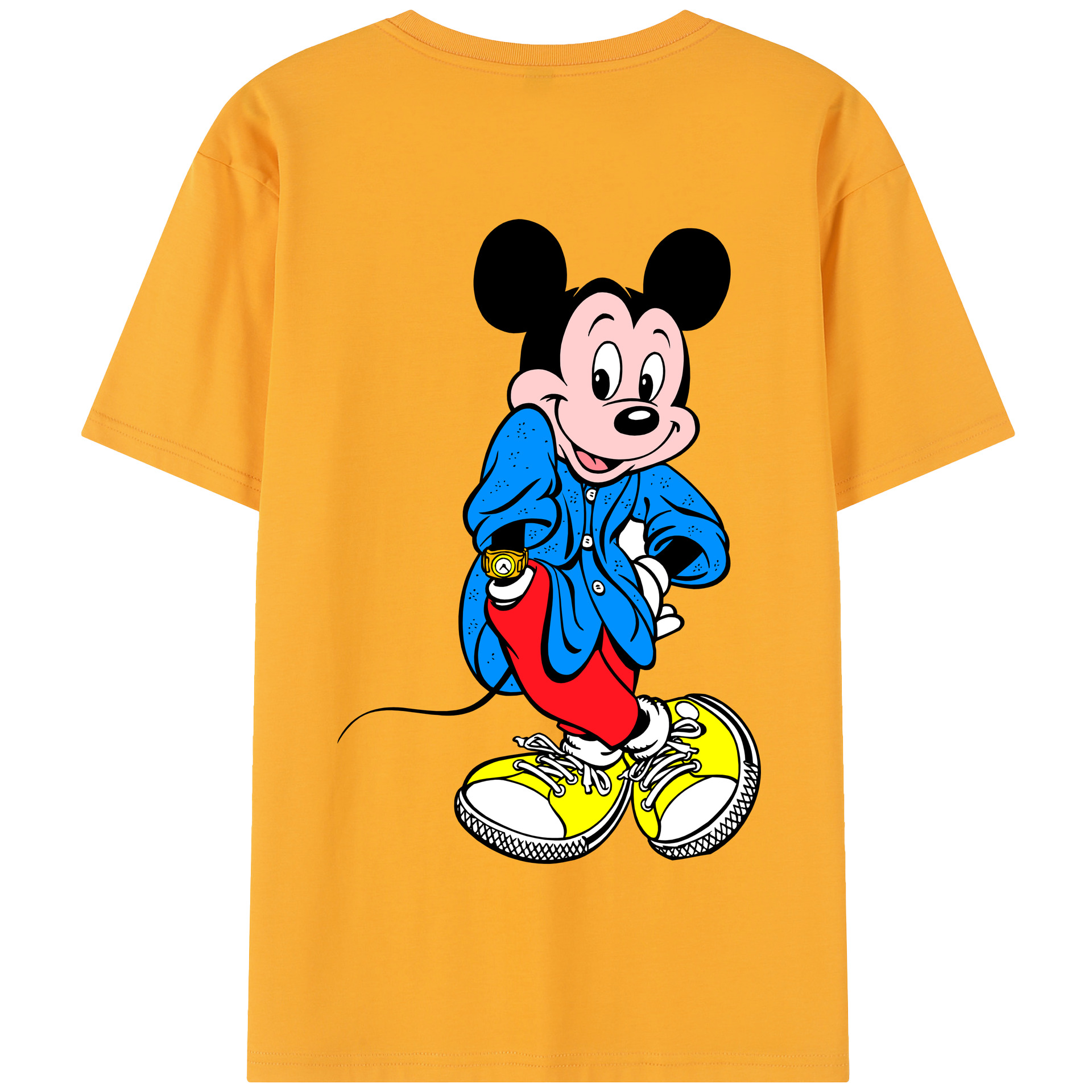 （画像用） ミッキーマウス Mickey Mouse 綿100％半袖Tシャツ（背面プリント）